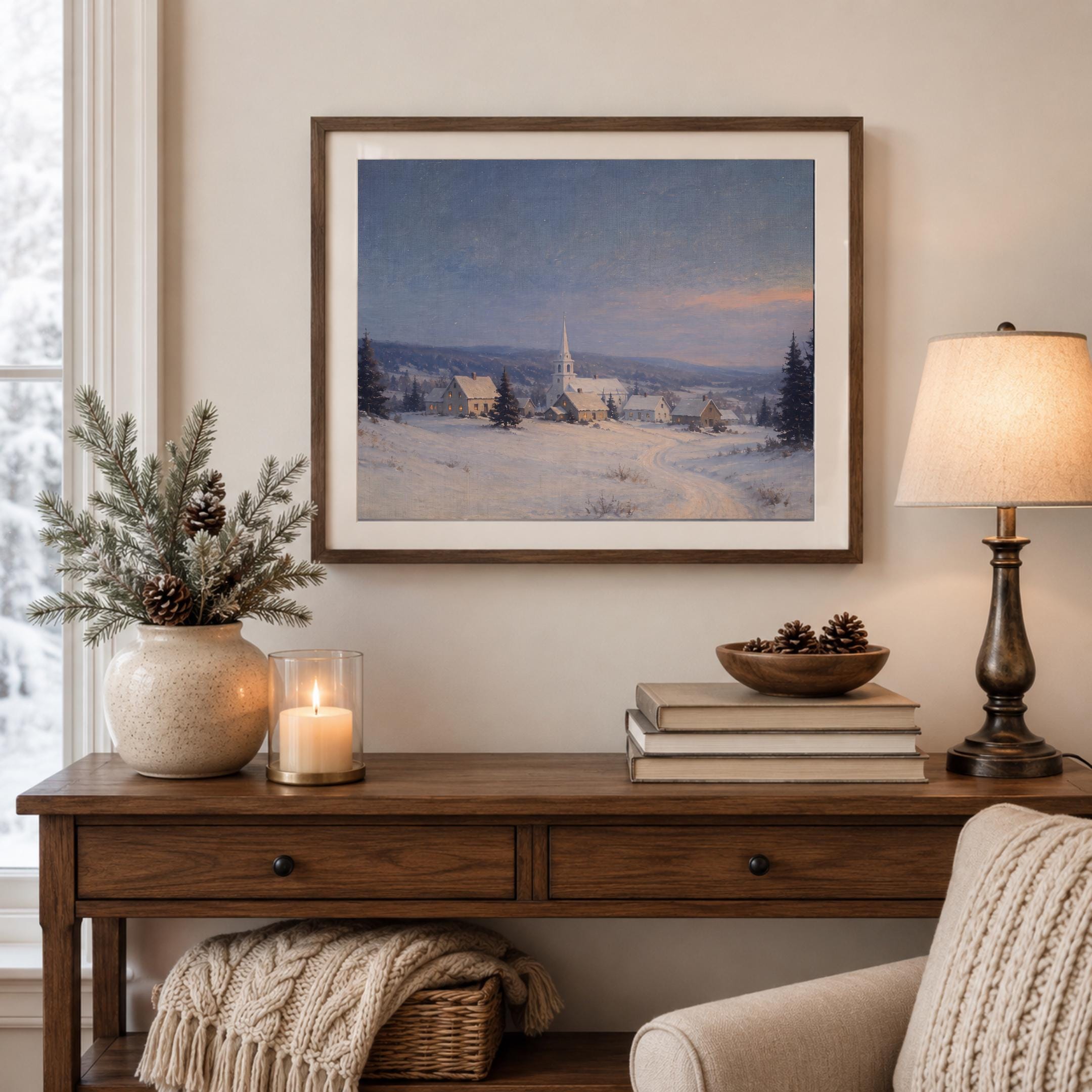Village Lights at Winter Blue Hour — image 4
