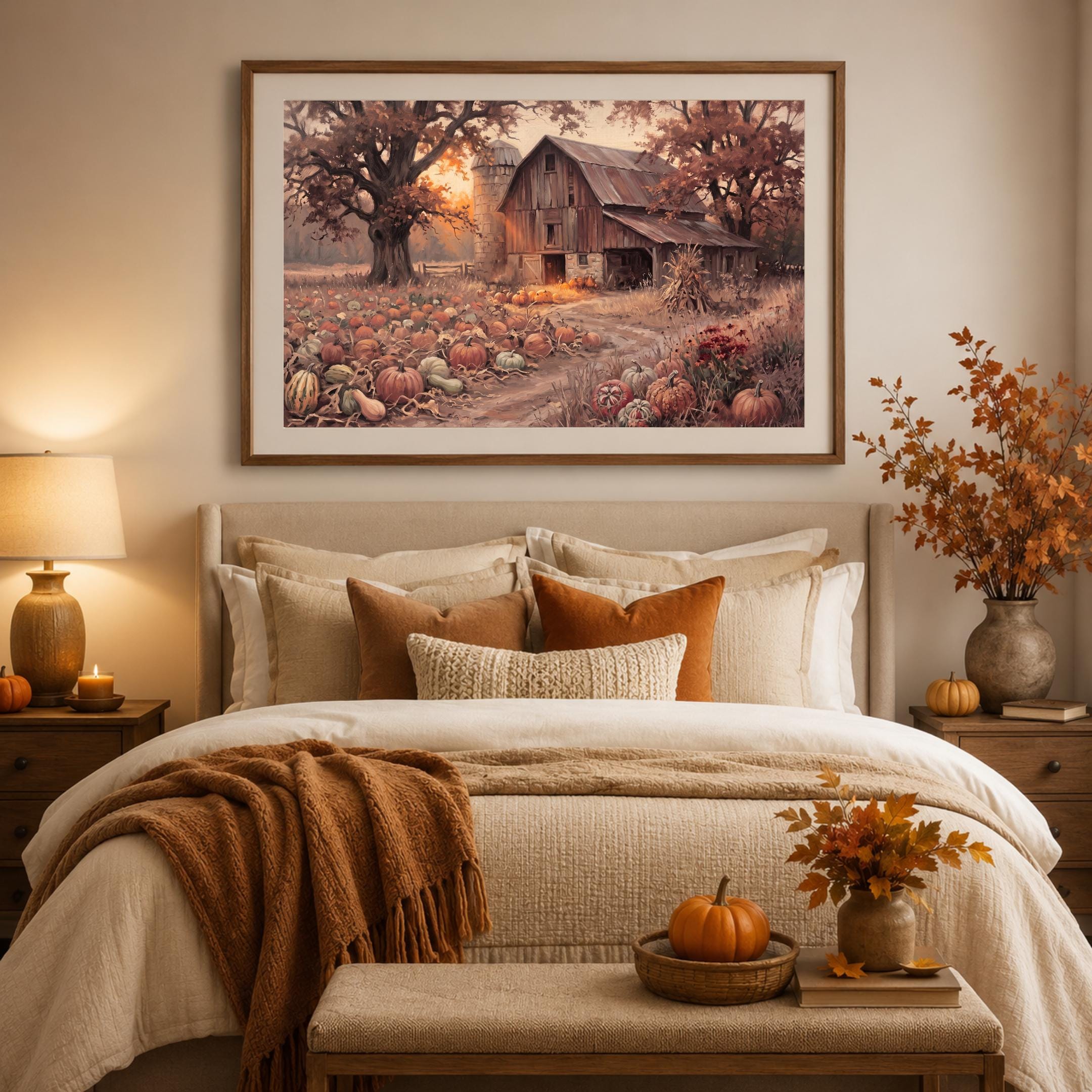 Fall Barn Printable Wall Art | Autumn Pumpkin Farmhouse Landscape | Rustic Decor Digital Download Print — image 9