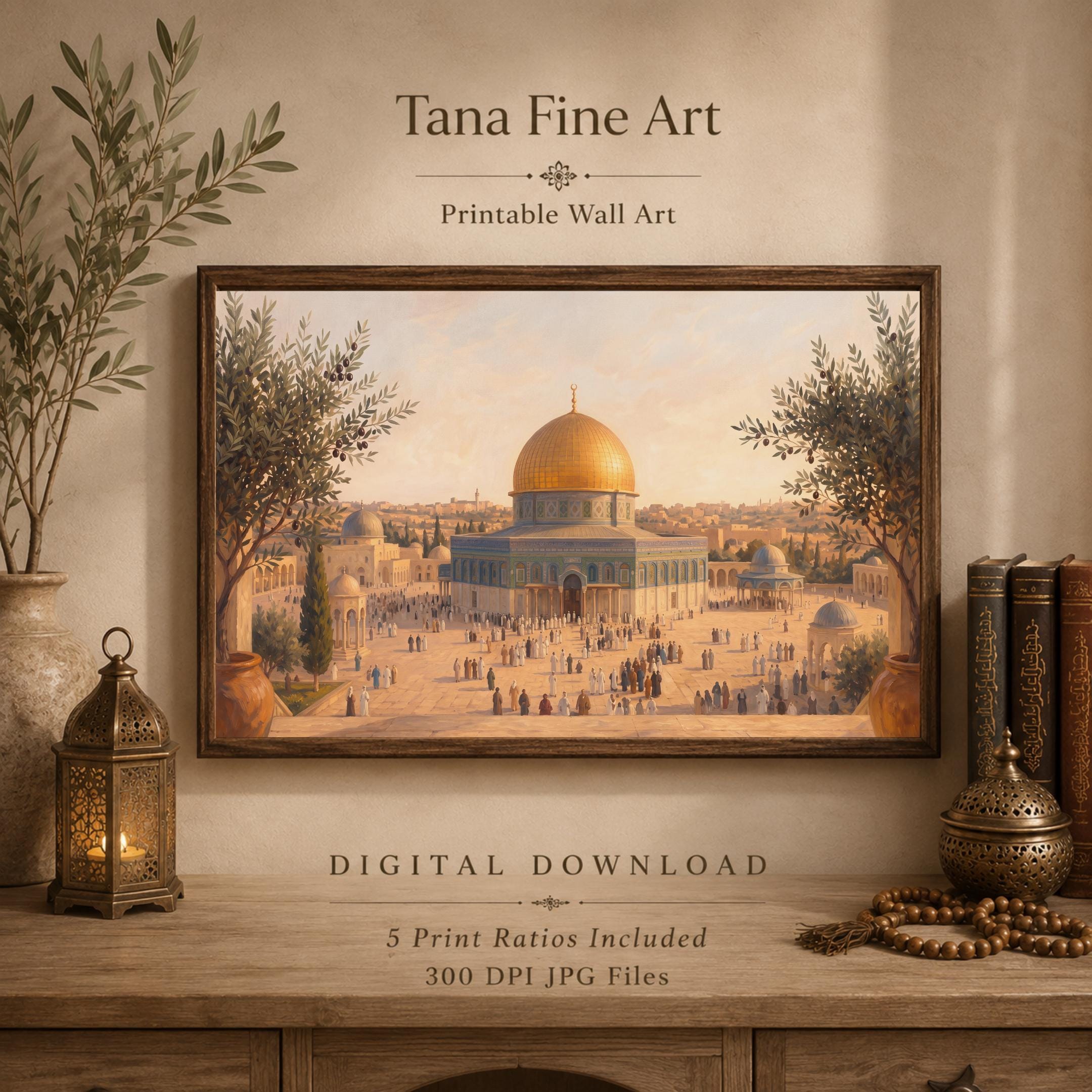 Dome of the Rock Jerusalem Inspired, Islamic Wall Art, Digital Download Decor — image 2