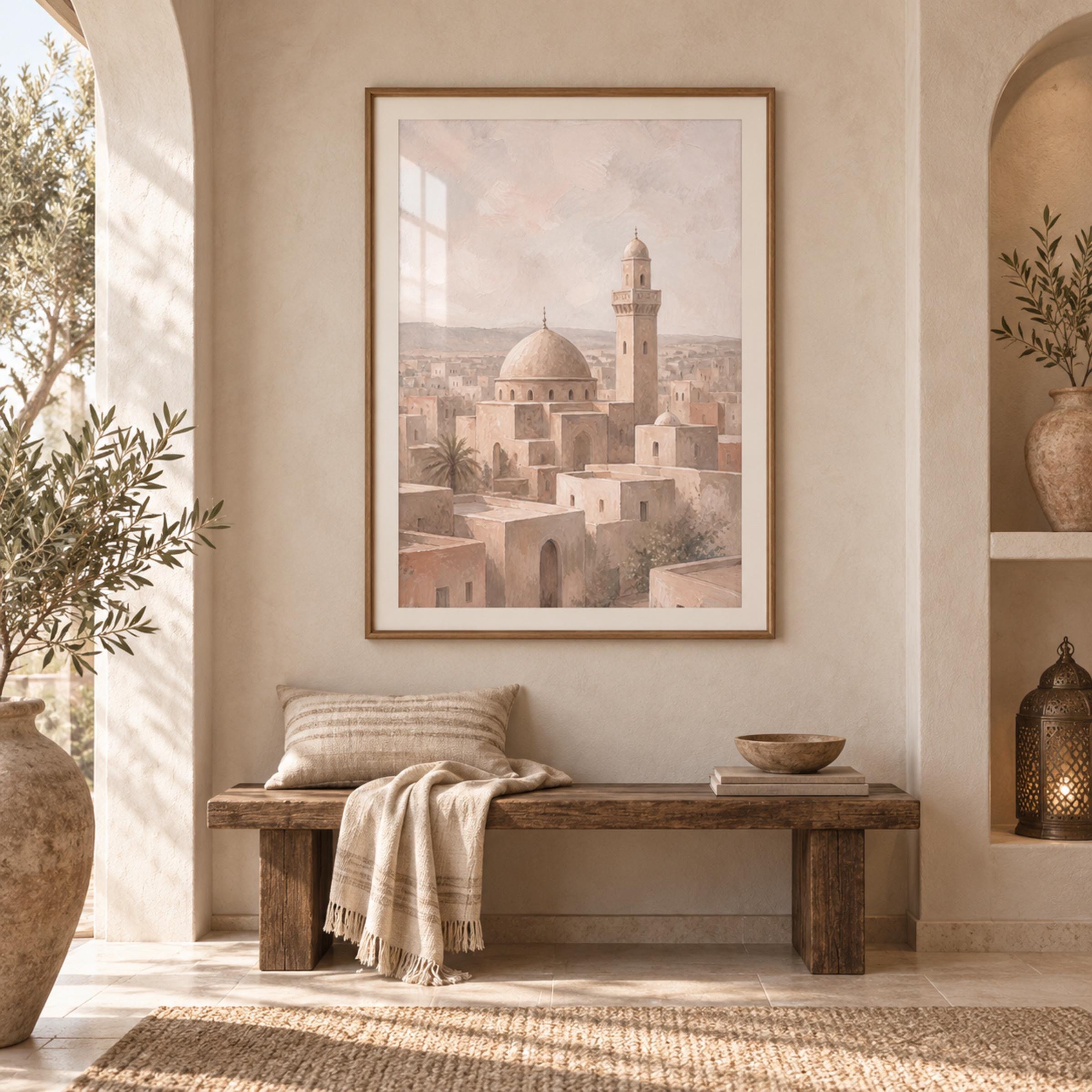 Pale Mosque above the Desert Rooftops — image 3