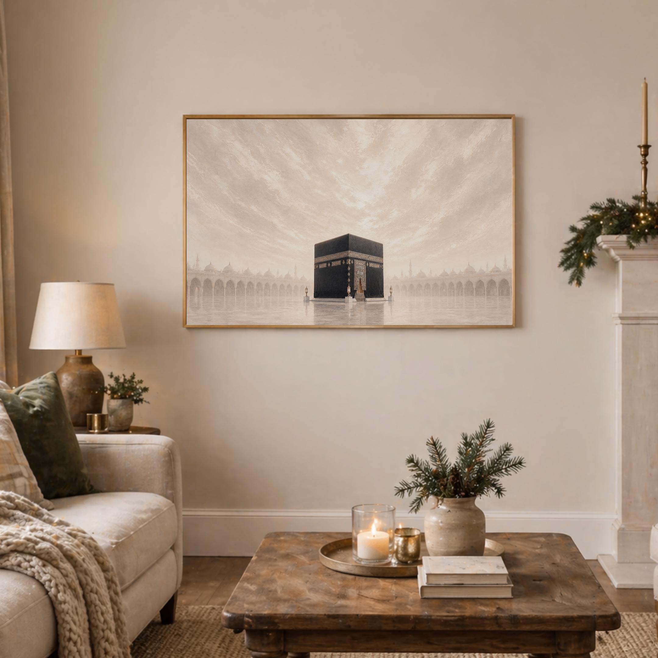 Kaaba Islamic TV Art, Minimalist Frame TV, Neutral Tones (Digital Download) — image 2