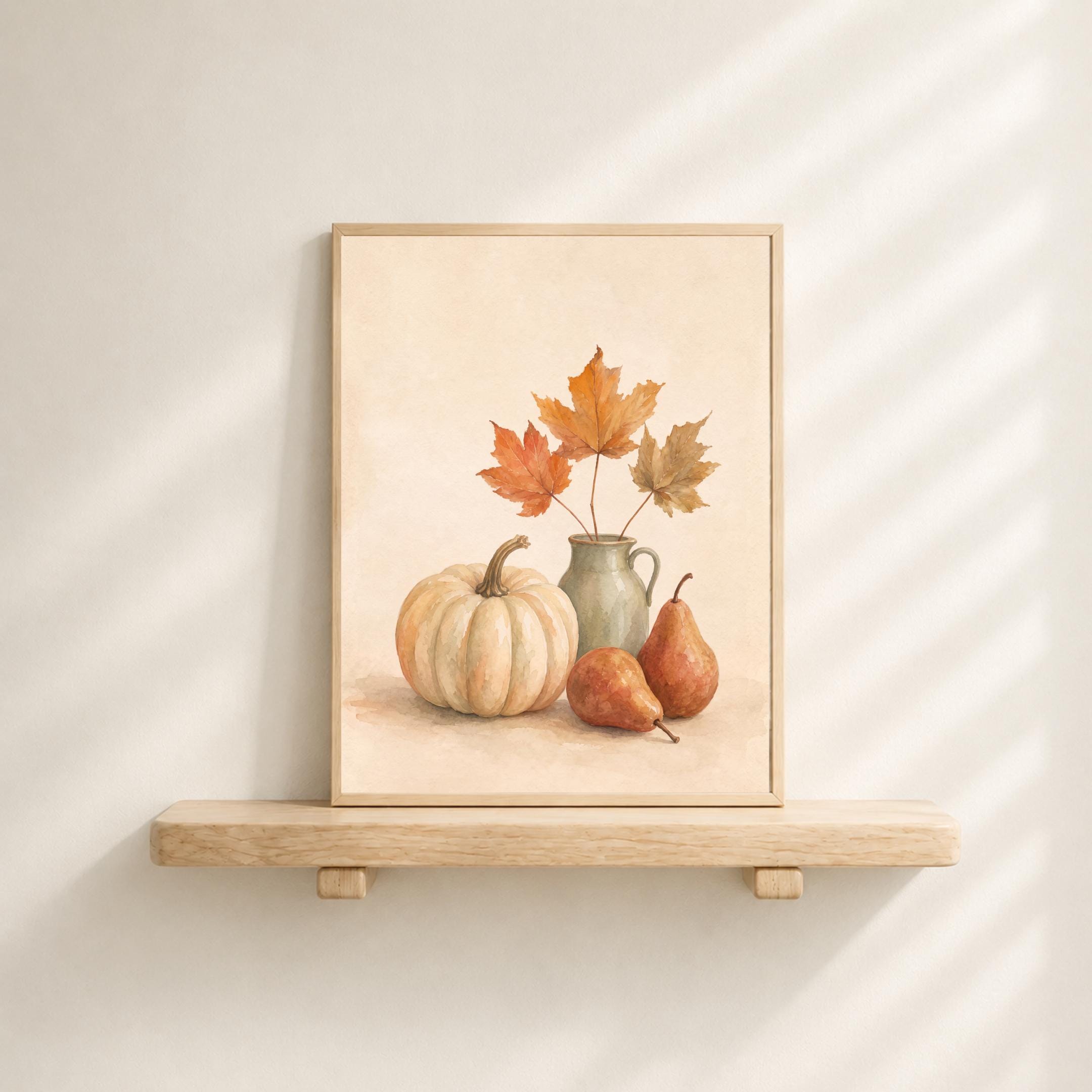 Fall Still Life Wall Art | Pumpkin Pear Harvest Print | Autumn Printable Digital Download — image 5