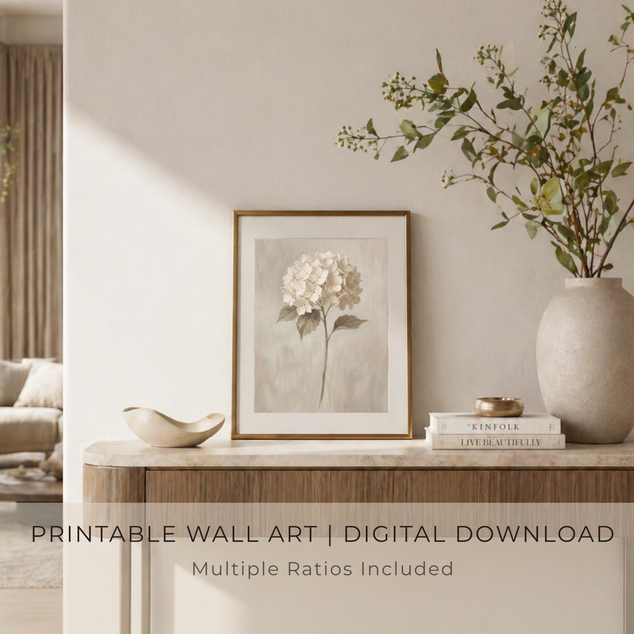 Vintage Hydrangea Botanical Wall Art Prints |  Farmhouse Floral Decor (Digital Download) — image 8