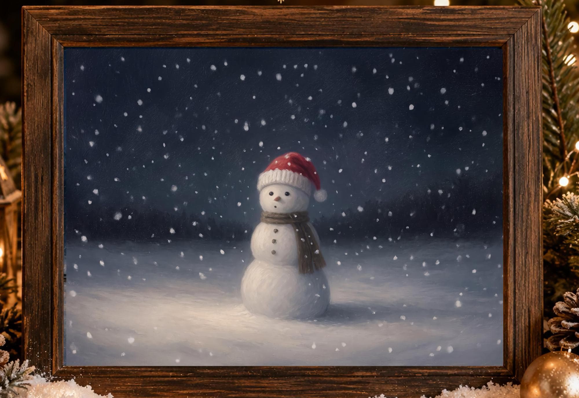 A Snowman beneath the Falling Snow — image 2