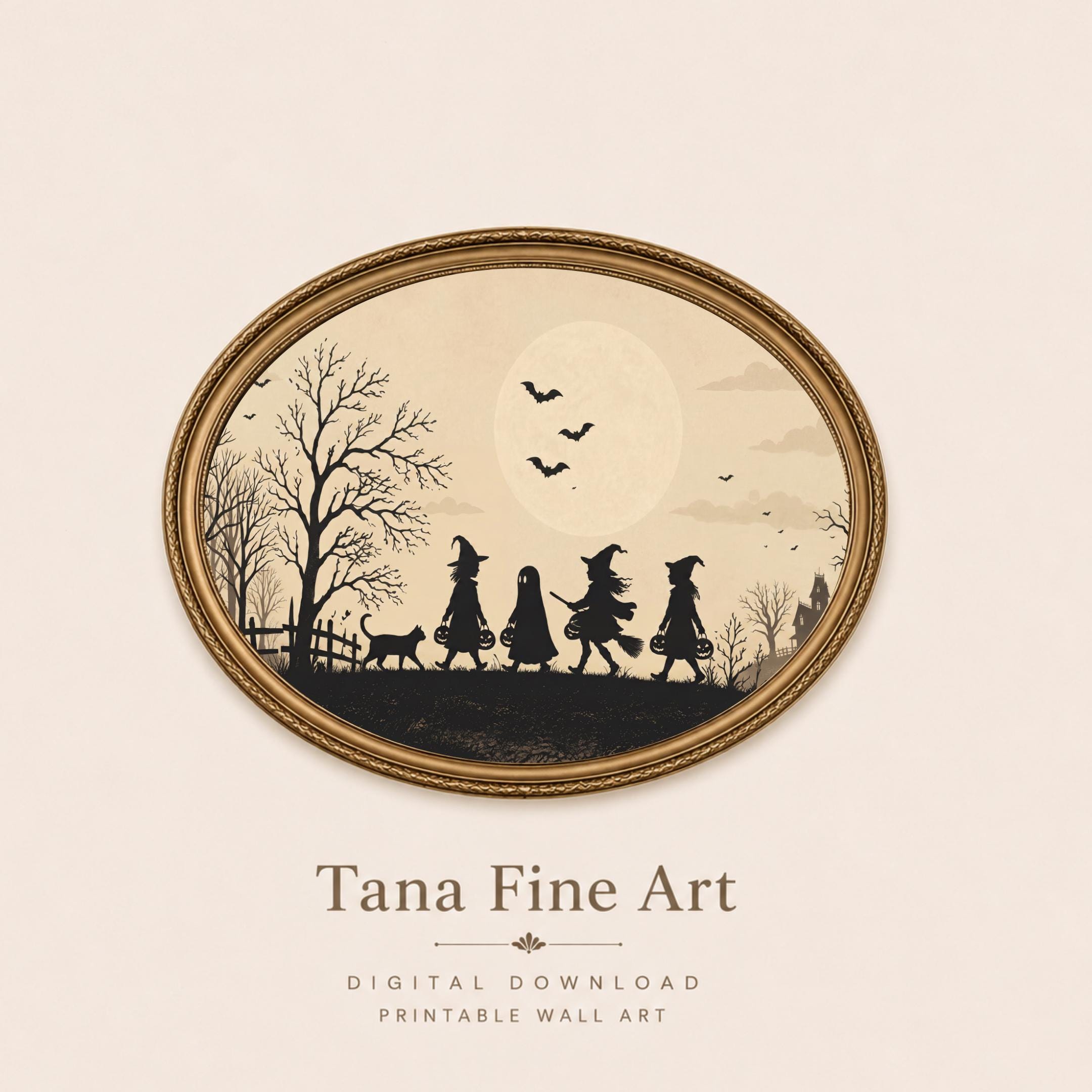 Halloween Wall Art, Silhouette Trick or Treat Witch Moon, Spooky Decor (Halloween  Digital Download) — image 7