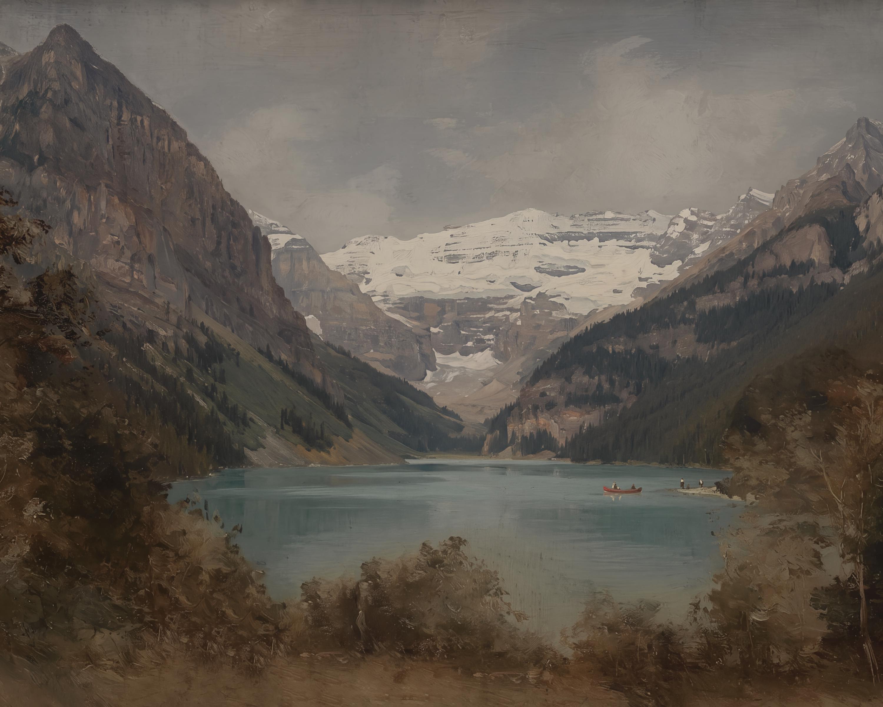 Banff Wall Art | Mountain Lake Landscape Print | Vintage Rocky Mountain Digital Download — image 2