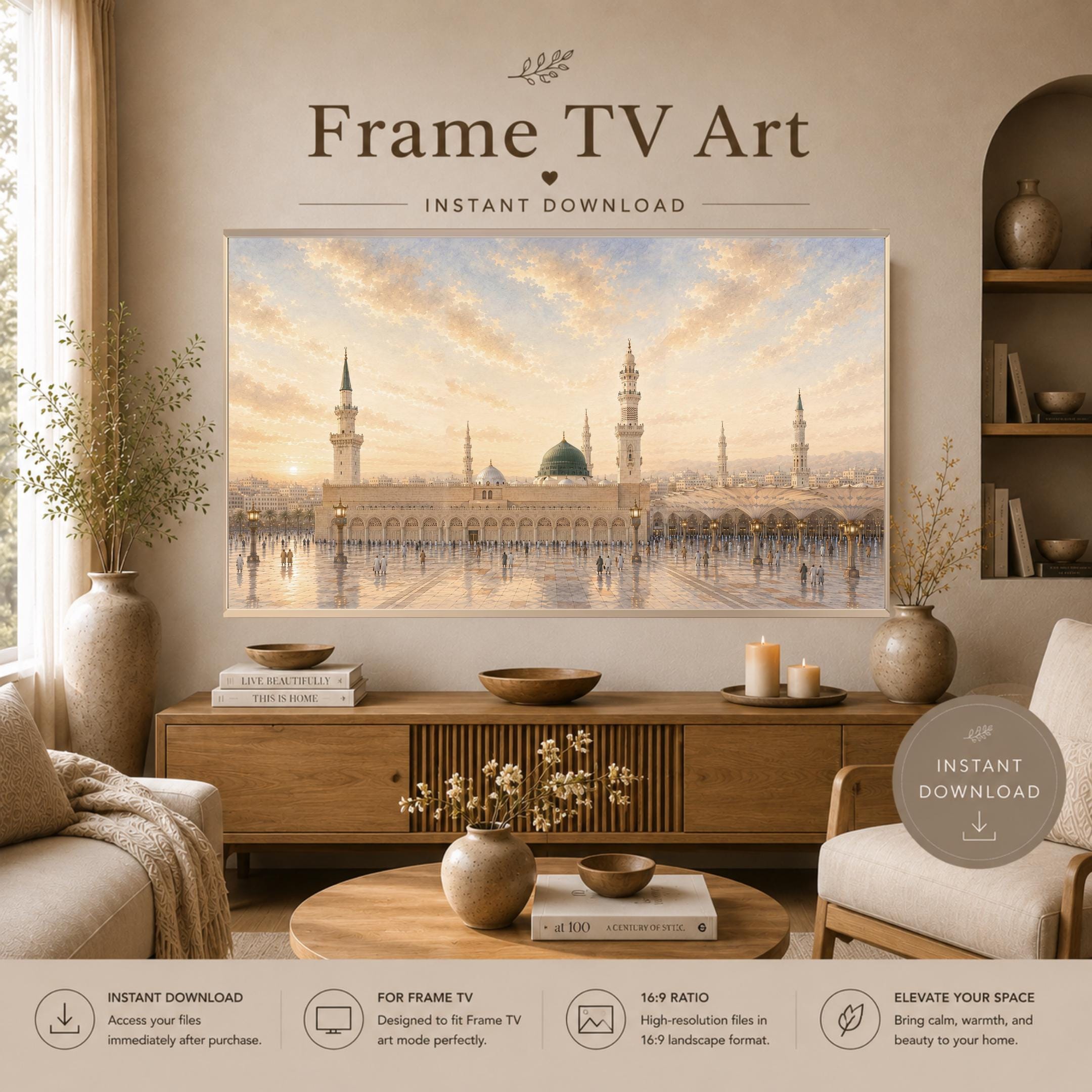 Medina Mosque Frame TV Art | Islamic Inspired Samsung The Frame 4K Instant Download — image 2