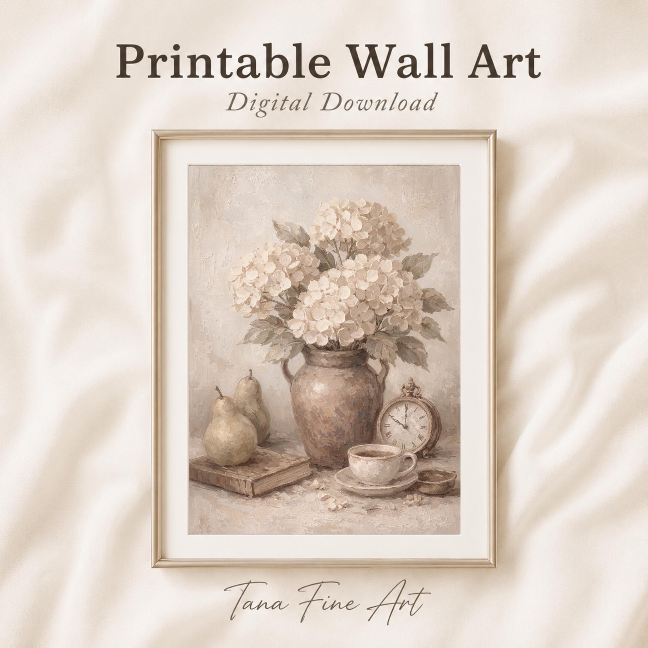 Vintage Hydrangea Printable Wall Art | Floral Still Life Prints | Cottagecore Decor (Digital Download) — image 9