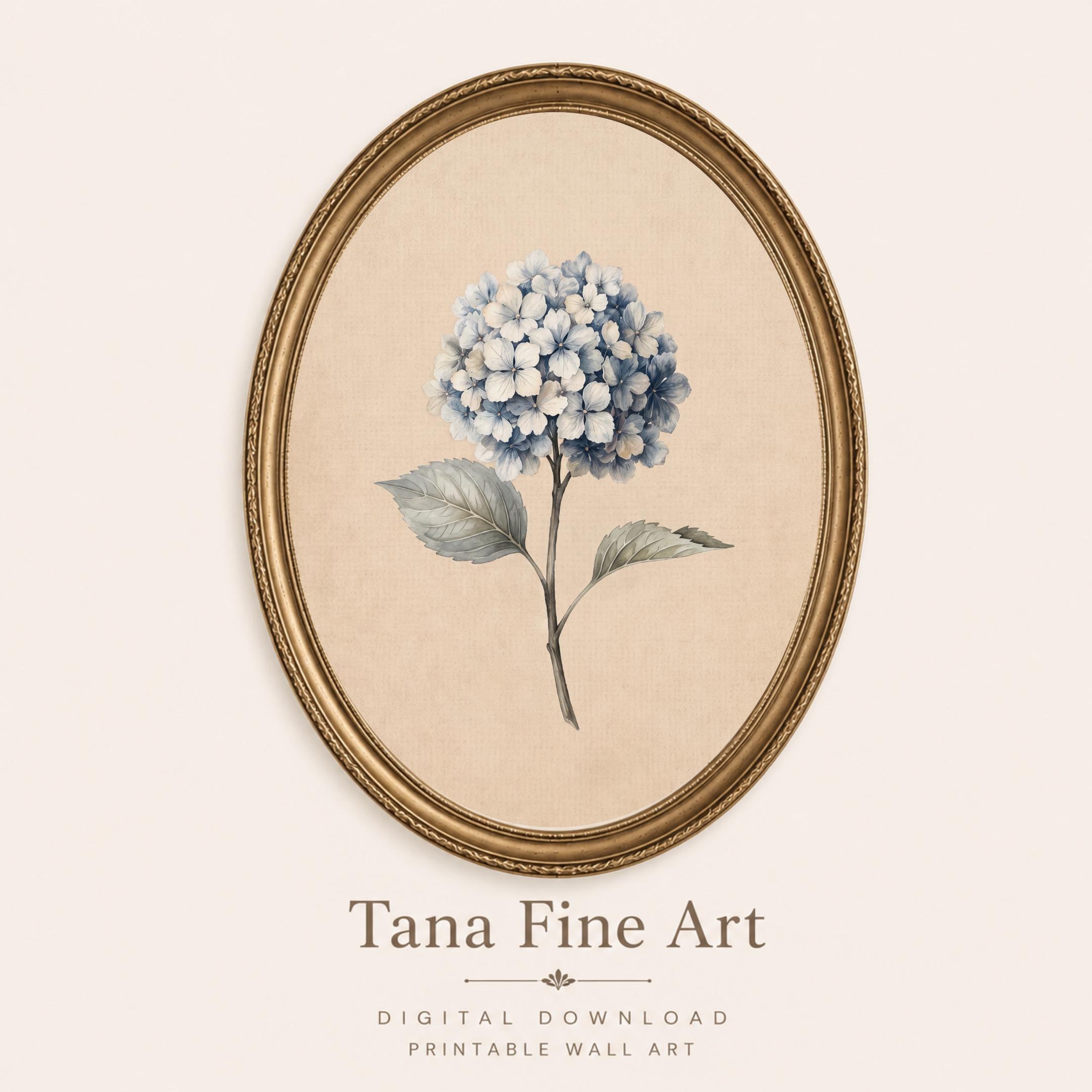 Vintage Hydrangea Botanical Printable Wall Art Set, Blue Purple Floral Cottage Decor Digital Download — image 8