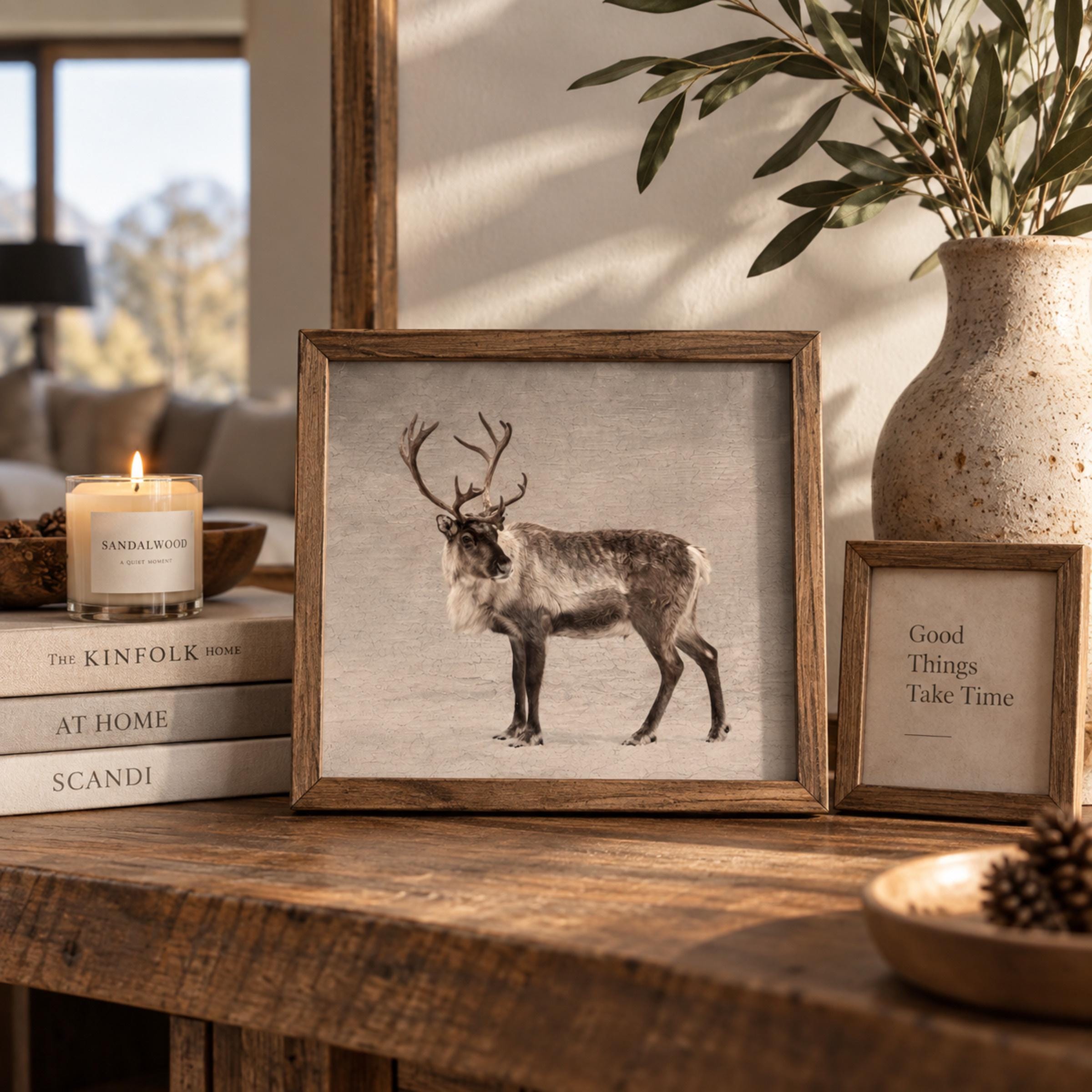 Reindeer against a Pale Winter Sky — image 3