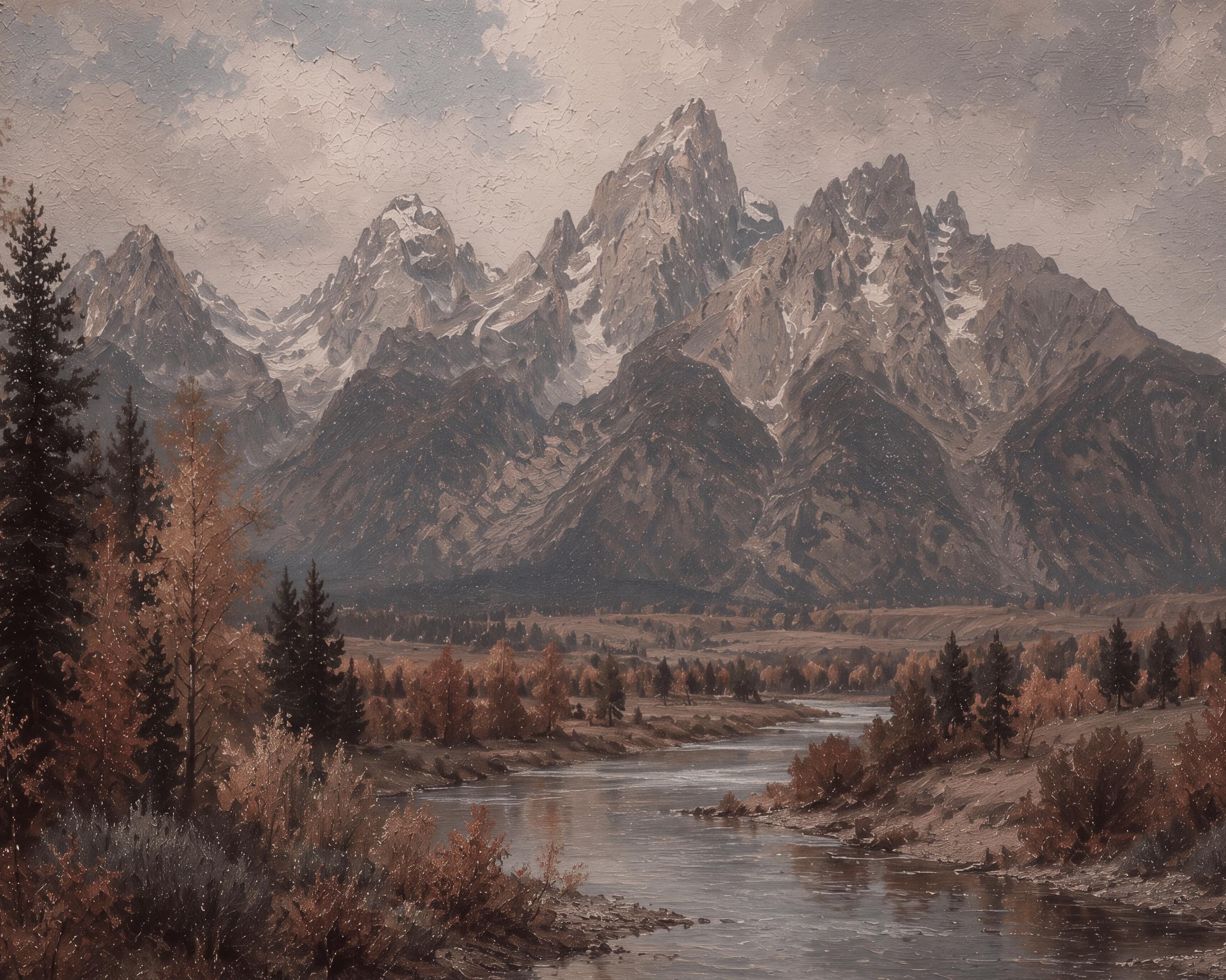 Mountain Landscape Wall Art | Moody Vintage Mountain Print | Fall Nature Printable Digital Download — image 9