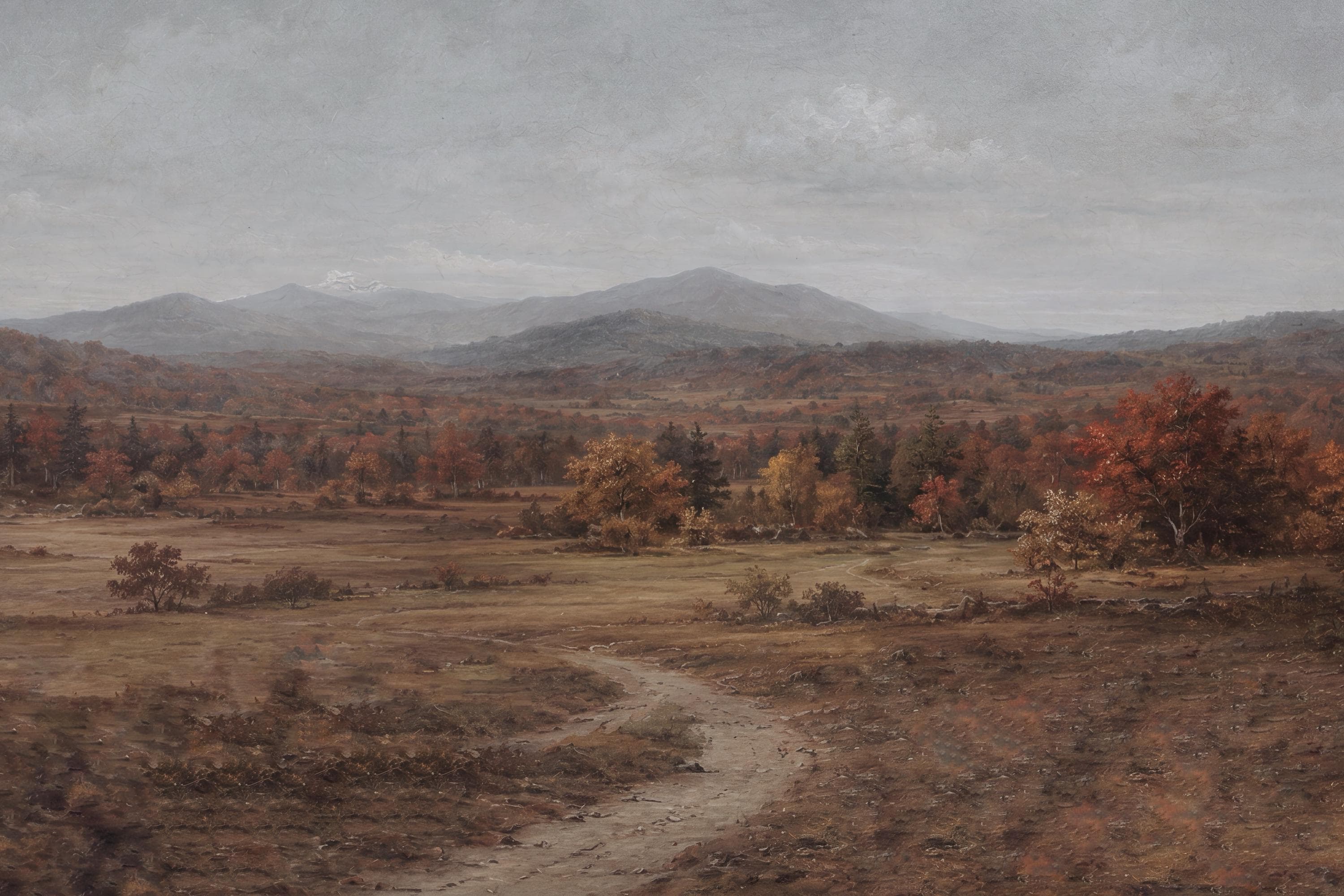 Moody Fall Landscape Wall Art Print, Vintage Autumn Countryside, Rustic Fall Decor (Digital Download) — image 2