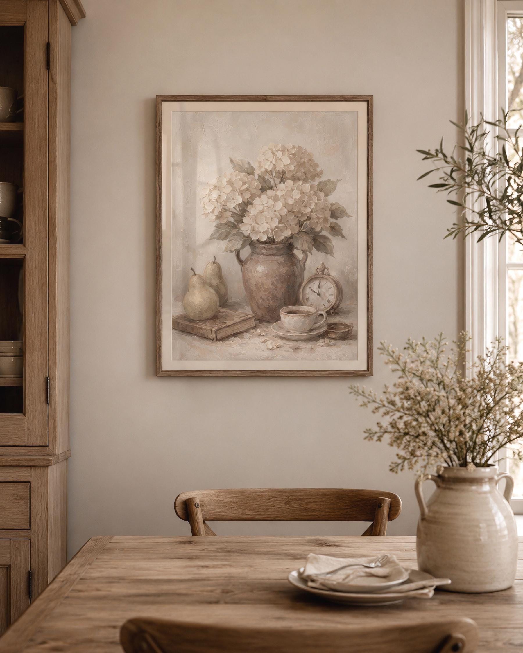 Vintage Hydrangea Printable Wall Art | Floral Still Life Prints | Cottagecore Decor (Digital Download) — image 2