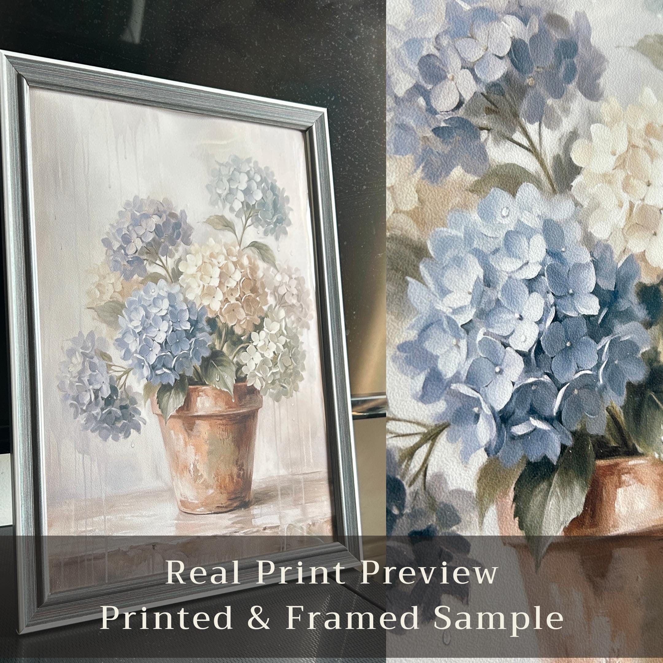 Blue Hydrangea Wall Art Printable | French Country Floral Painting Decor (Digital Download) — image 5