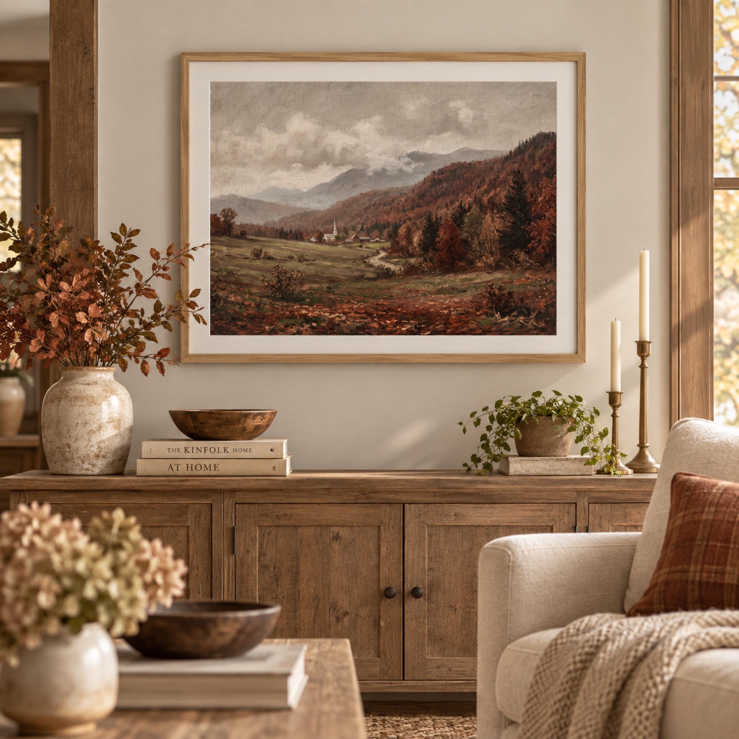Stowe Vermont Fall Wall Art Print | New England Autumn Landscape Inspired | Vintage Digital Download — image 3