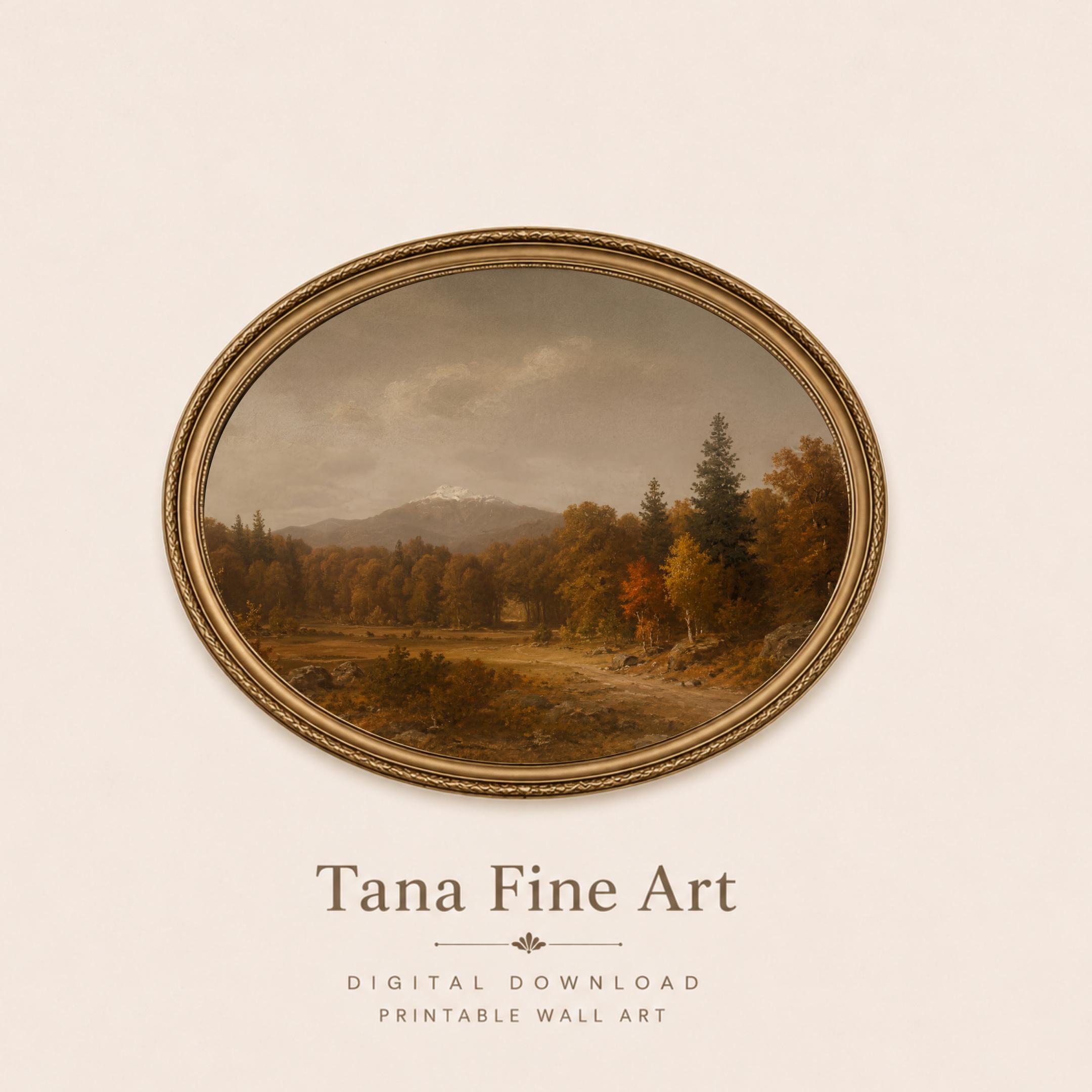 Moody Fall Forest Landscape Wall Art, Rustic Autumn Mountain, Dark Forest Decor (Digital Download) — image 5