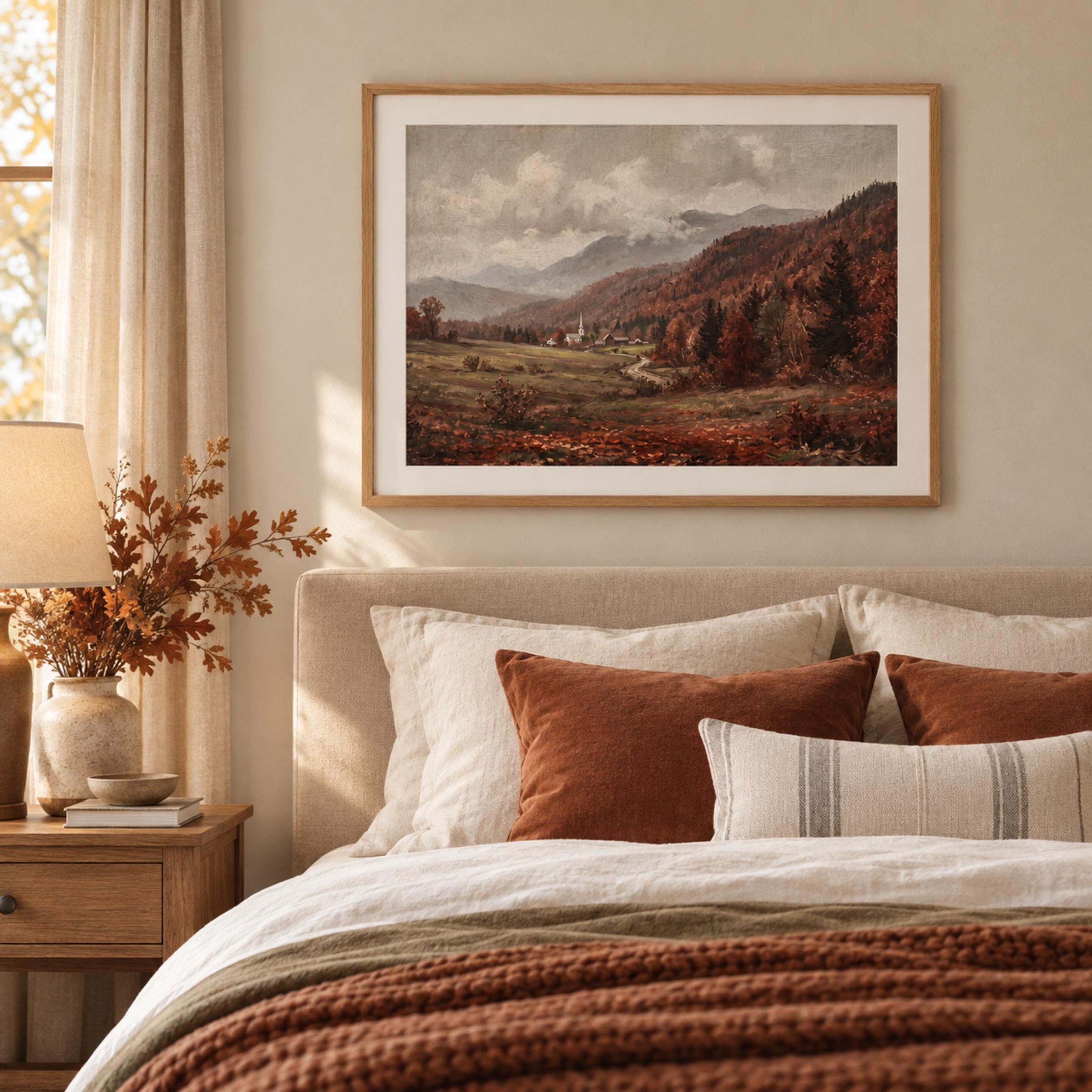 Stowe Vermont Fall Wall Art Print | New England Autumn Landscape Inspired | Vintage Digital Download — image 4