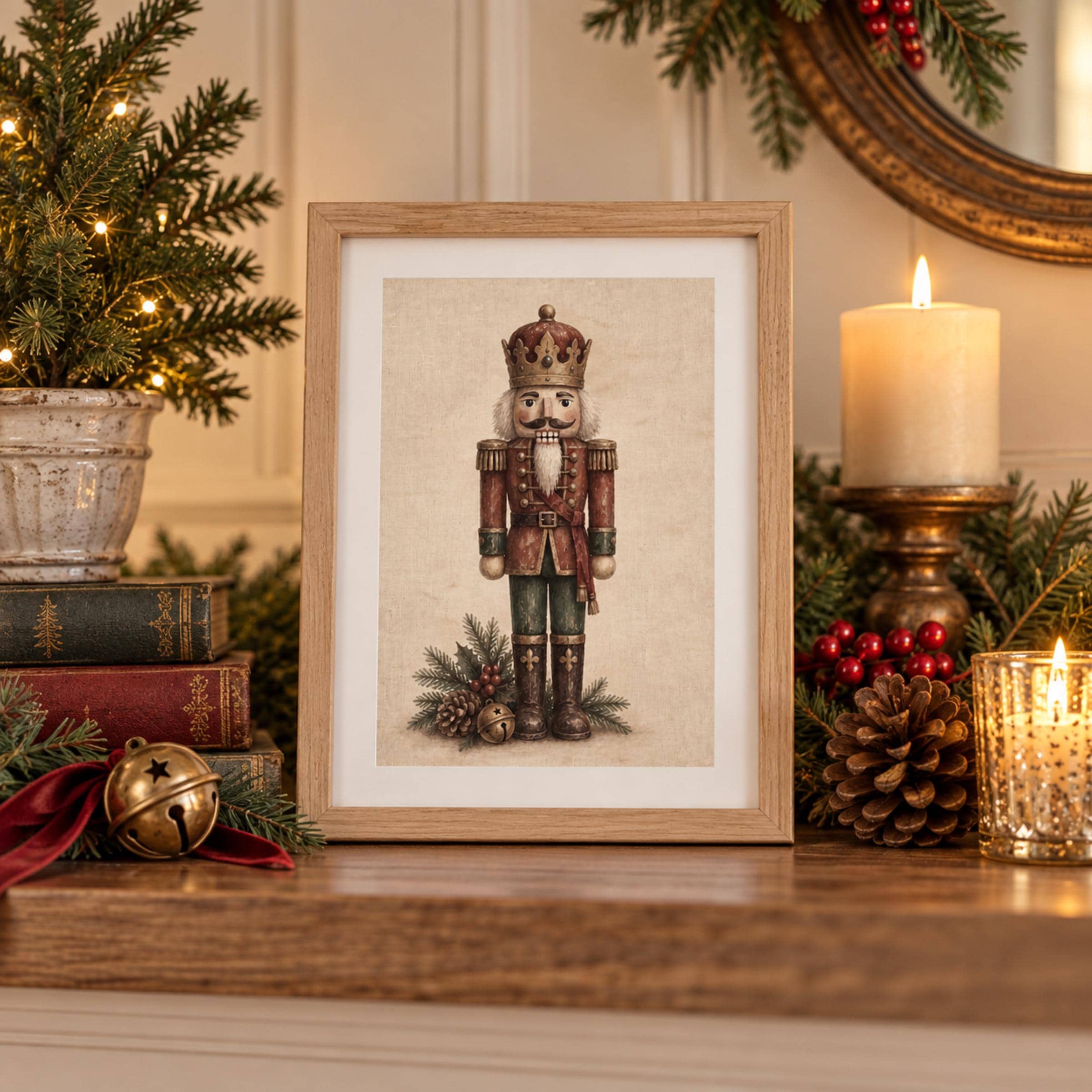 Nutcracker Soldier with Winter Greenery — image 4
