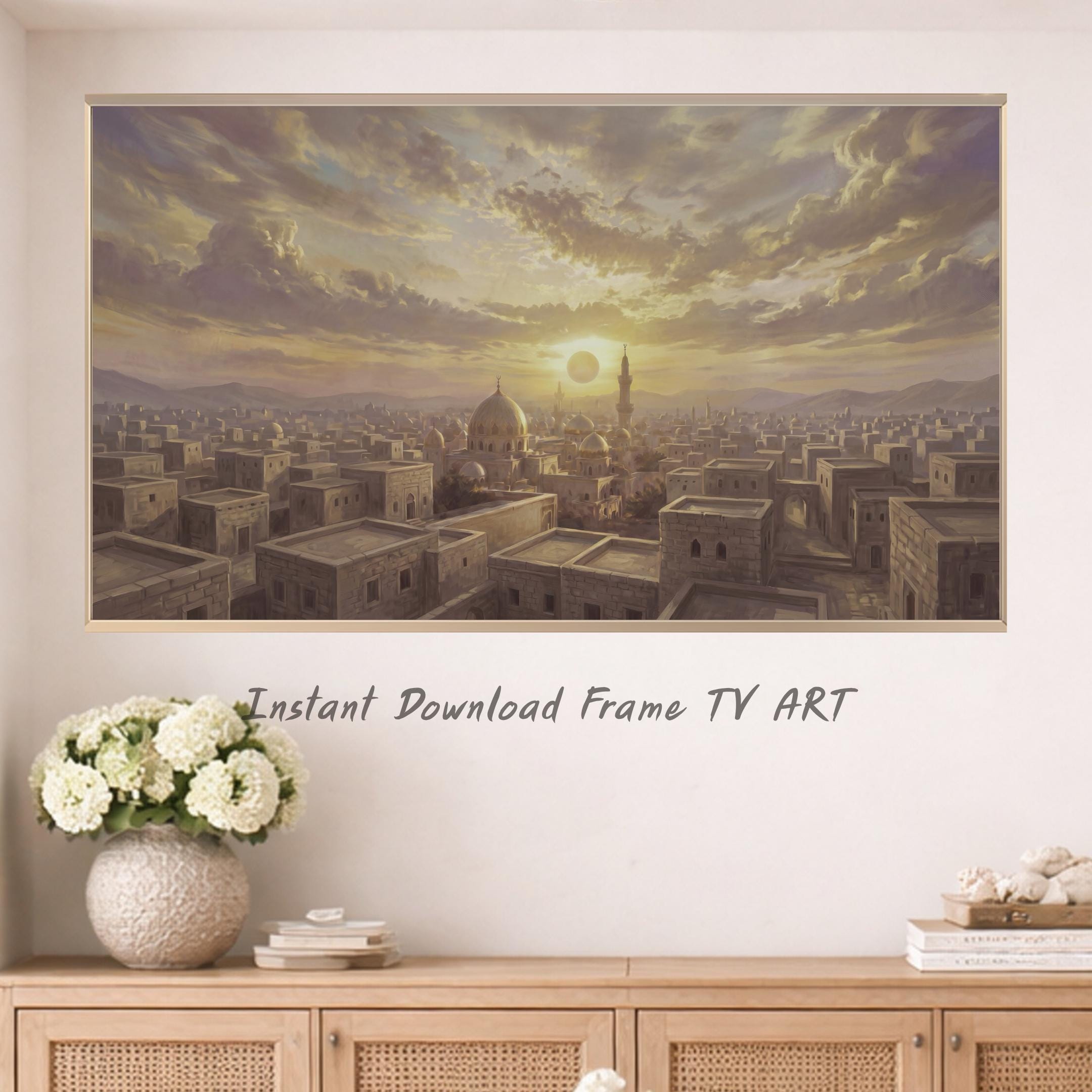 Islamic Sunset Cityscape Frame TV Art, Golden Skyline Art Mode Decor (Digital Download) — image 5