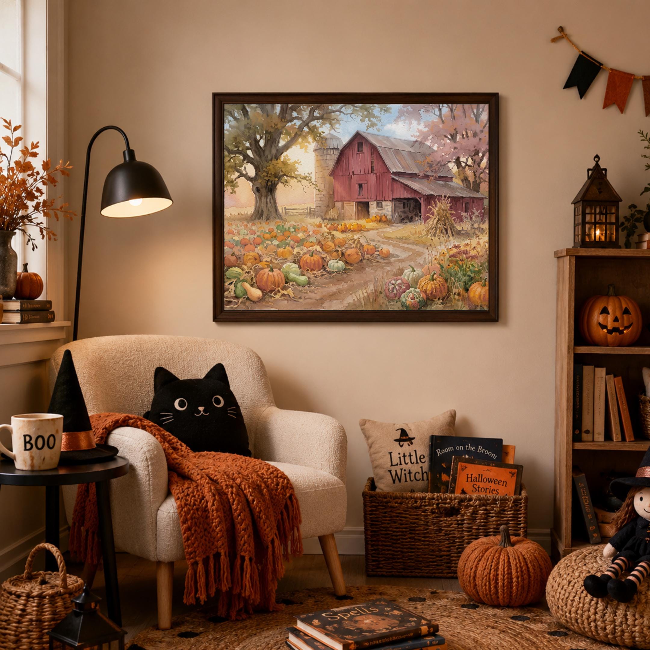 Red Barn Printable Wall Art | Pumpkin Patch Farmhouse Print | Fall Digital Download Decor — image 3