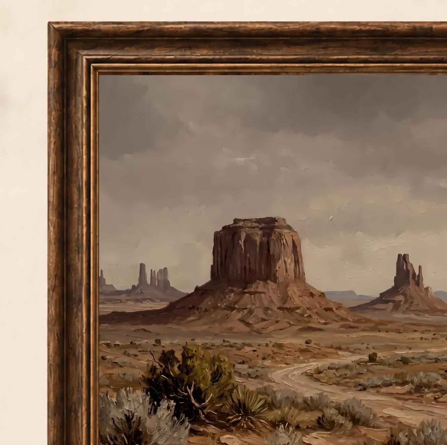 Desert Landscape Wall Art | Monument Valley Inspired | Moody Western Landscape | Vintage Southwest | Digital Download — image 2