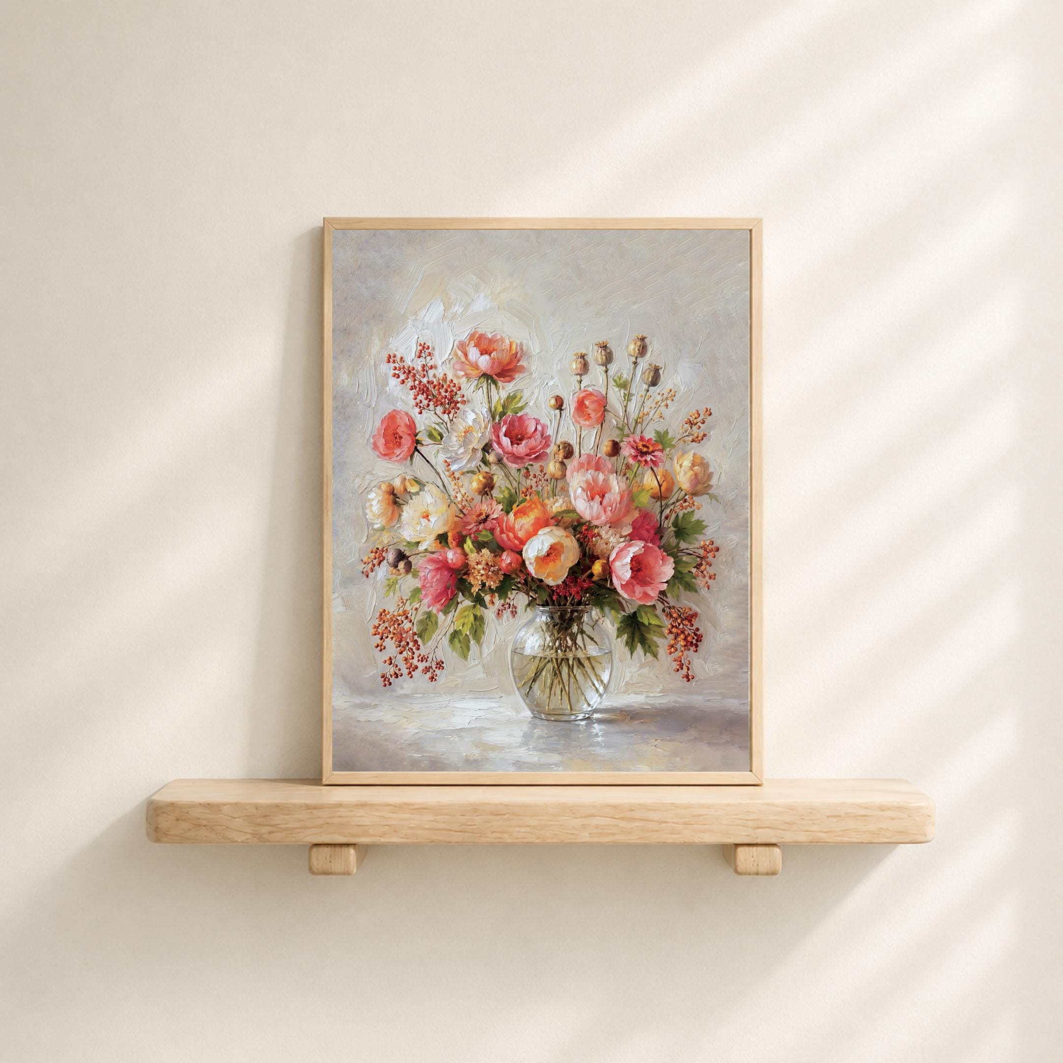 Colorful Peony and Poppy Floral Vase Printable Wall Art, Spring Home Decor Digital Download — image 6