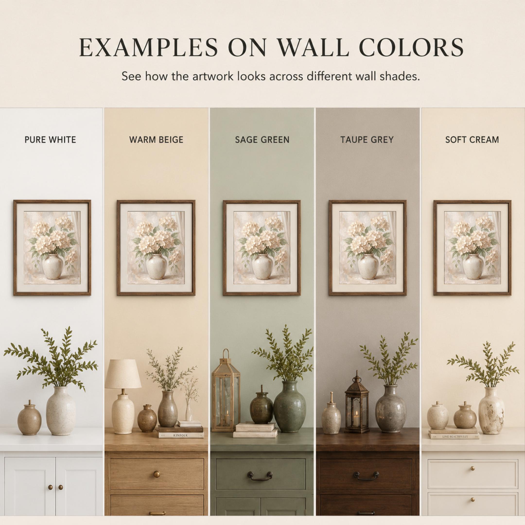 Neutral Floral Prints | White Hydrangea Printable Wall Art | Floral Vase Print (Digital Download) — image 6
