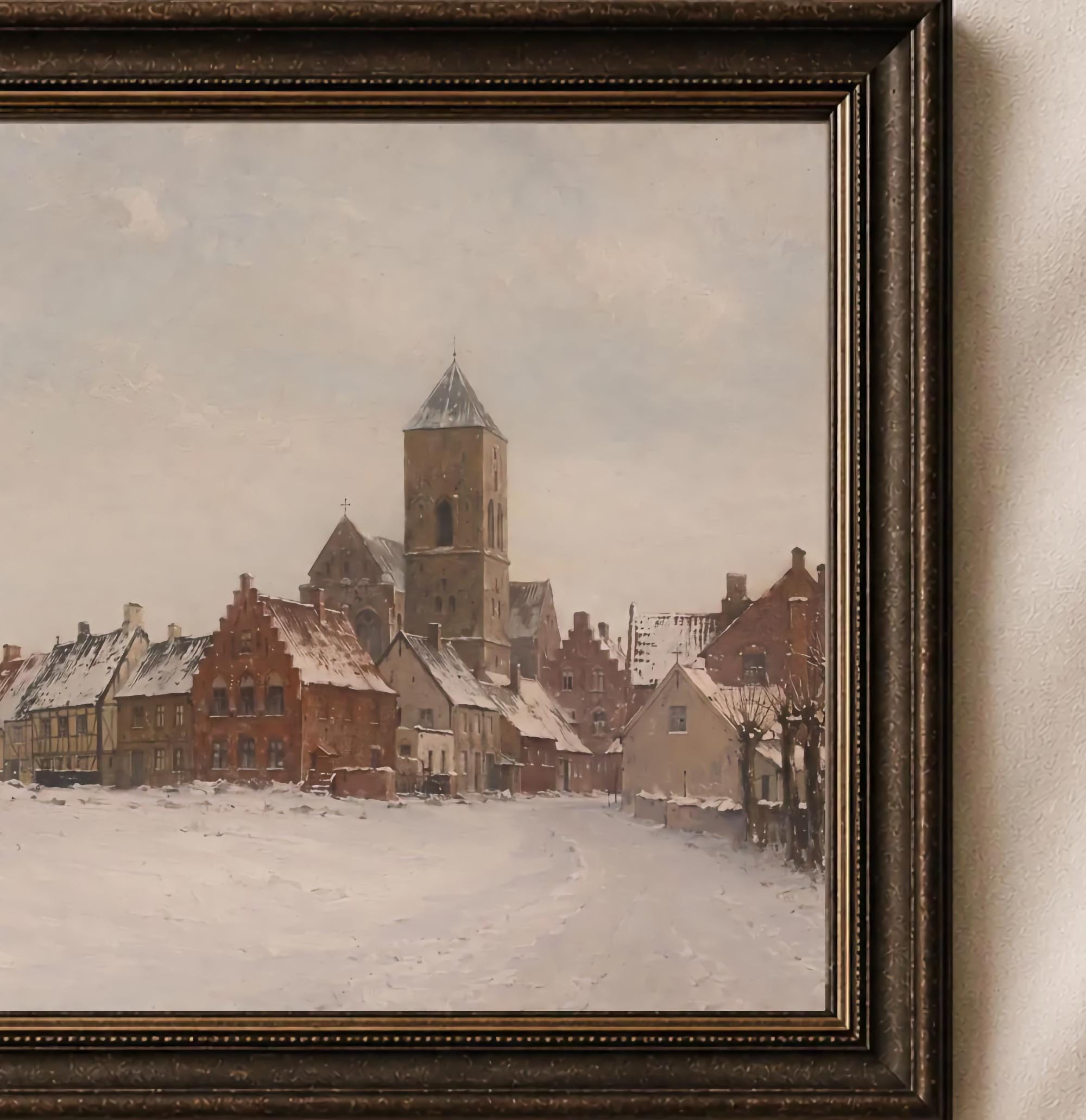 European Church Tower in Winter — image 2