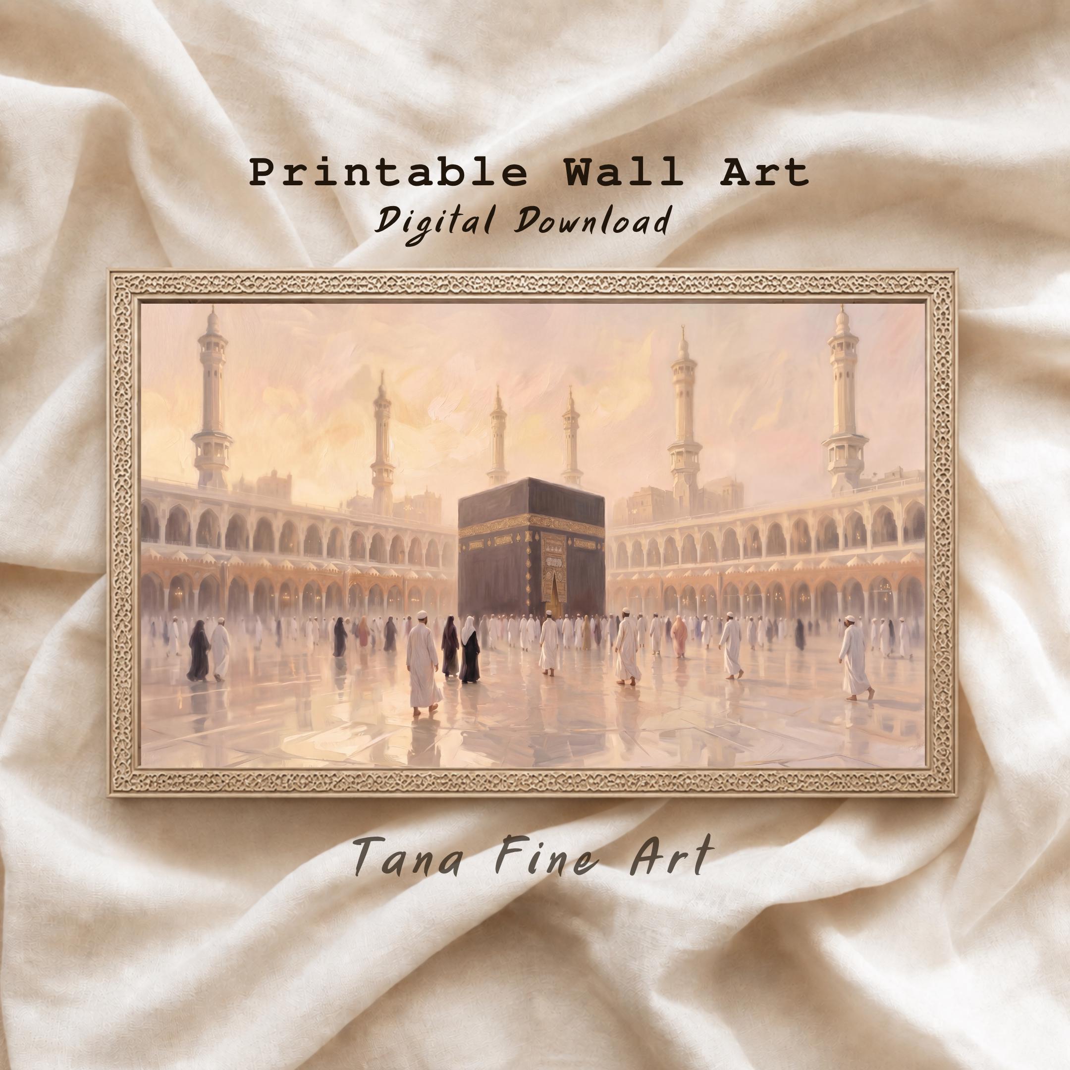 The Kaaba across a Reflective Courtyard