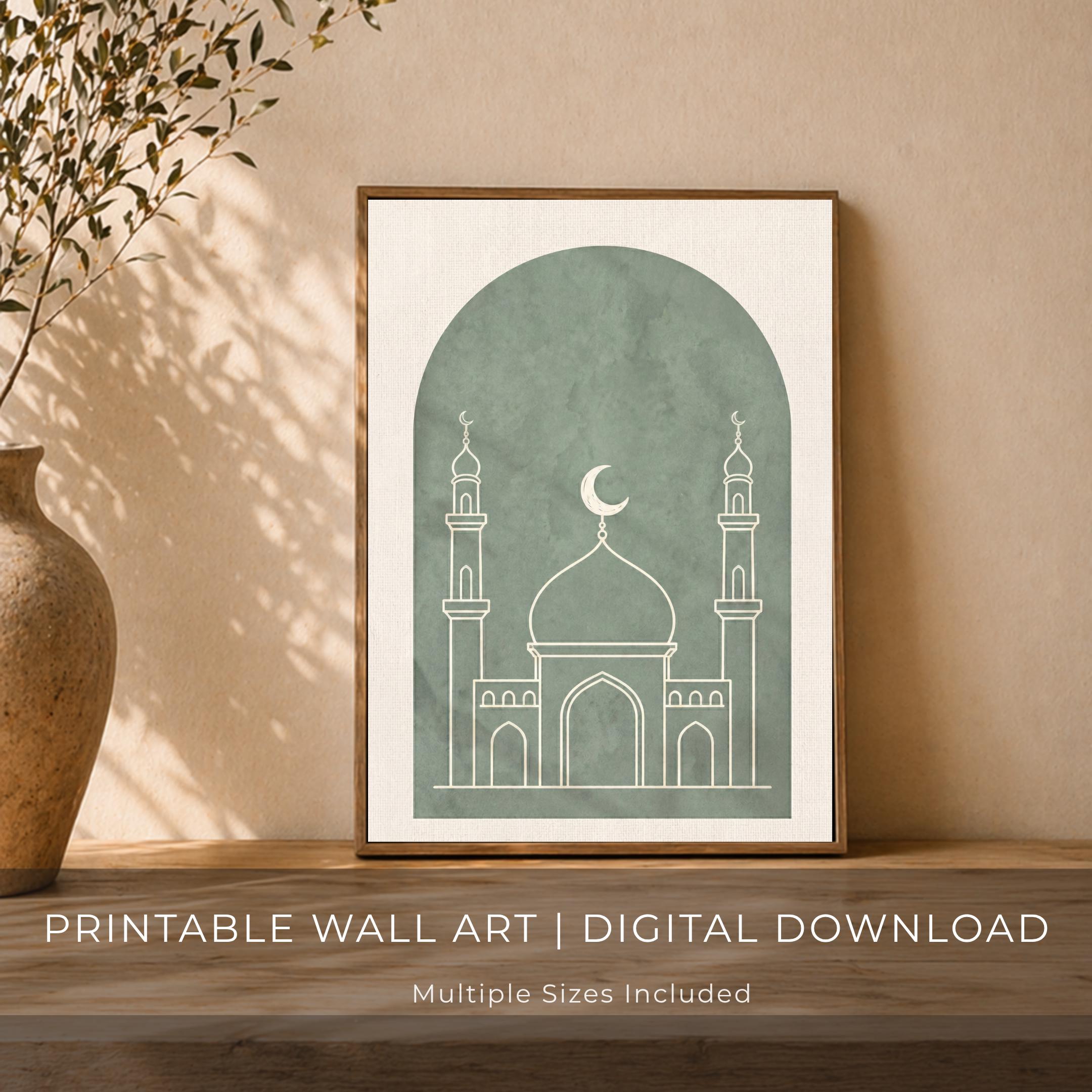 Minimal Mosque Lines within a Sage Arch — image 4