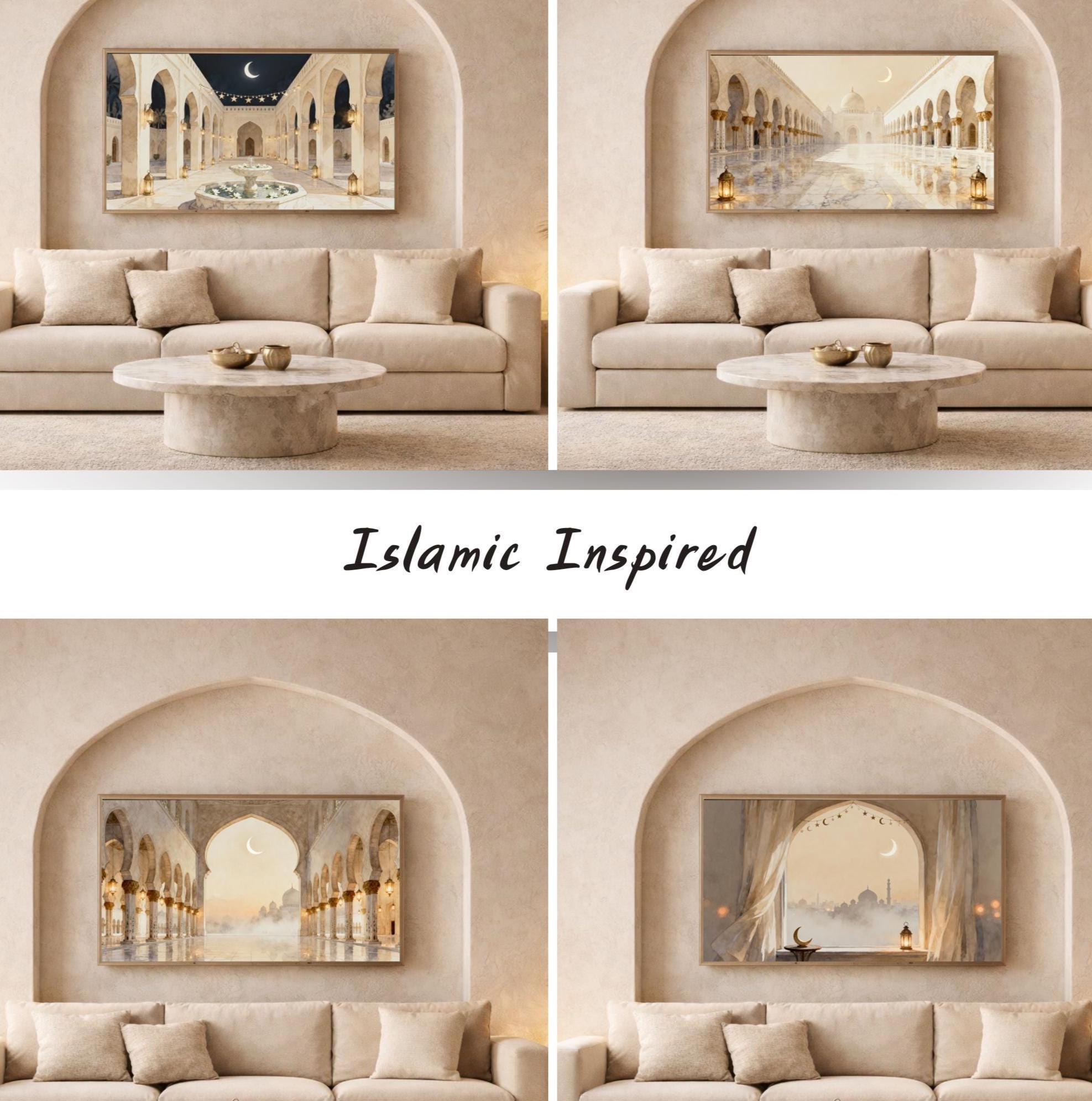 Islamic Frame TV Art Bundle 20 | Neutral Crescent Moon & Lantern Decor | 4K Digital Download — image 5