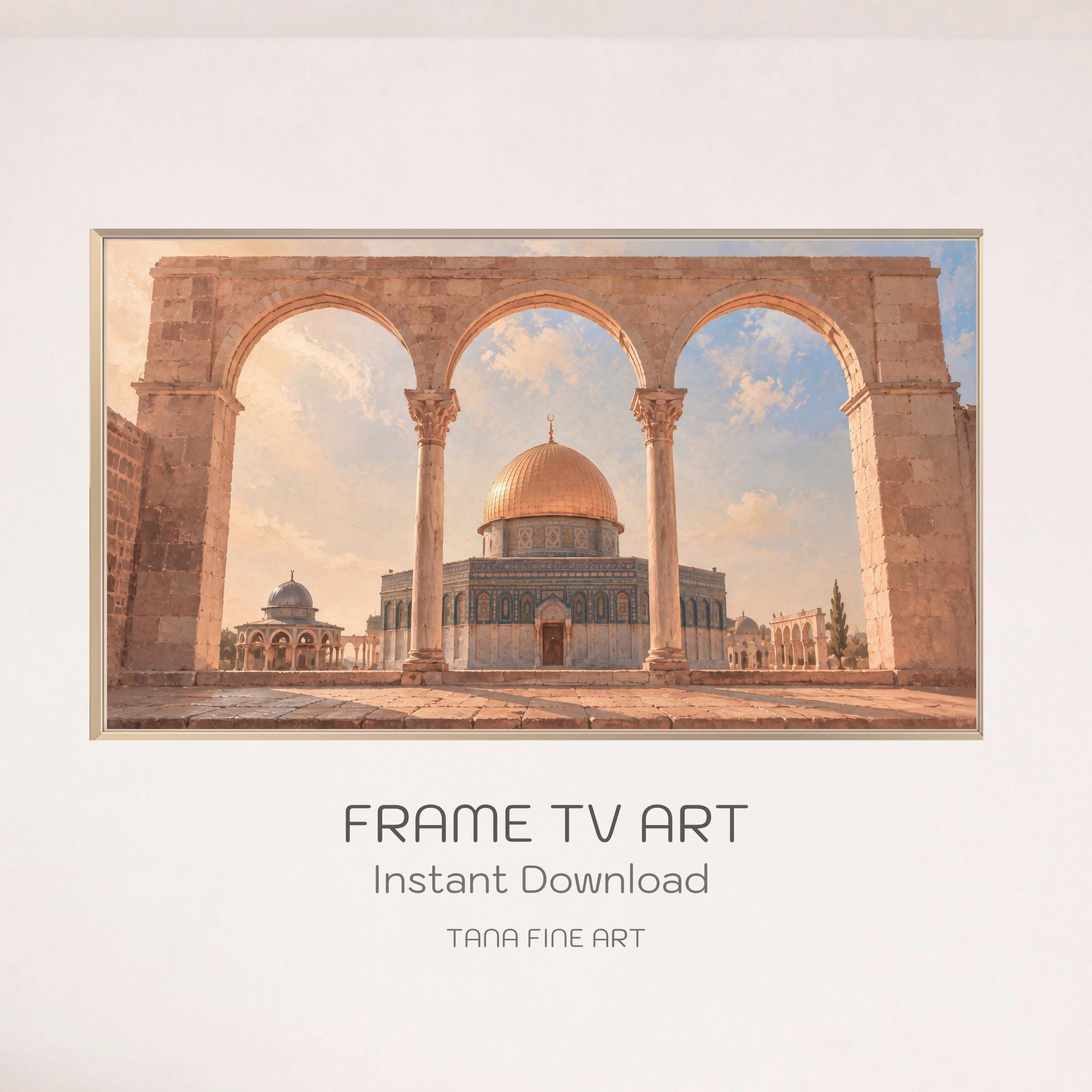 Dome of the Rock Jerusalem Islamic Frame TV Art 4K Digital Download Display