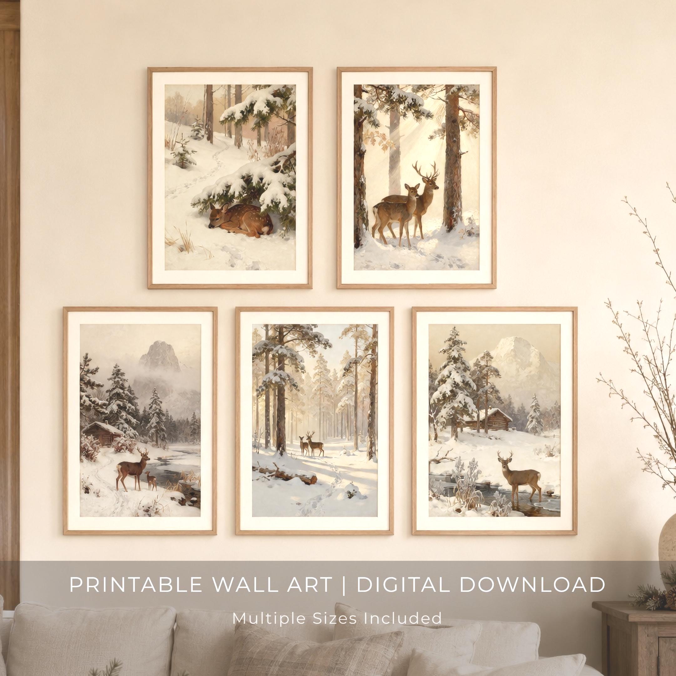 Winter Deer & Woodland Scenes — Set of 5 — image 7