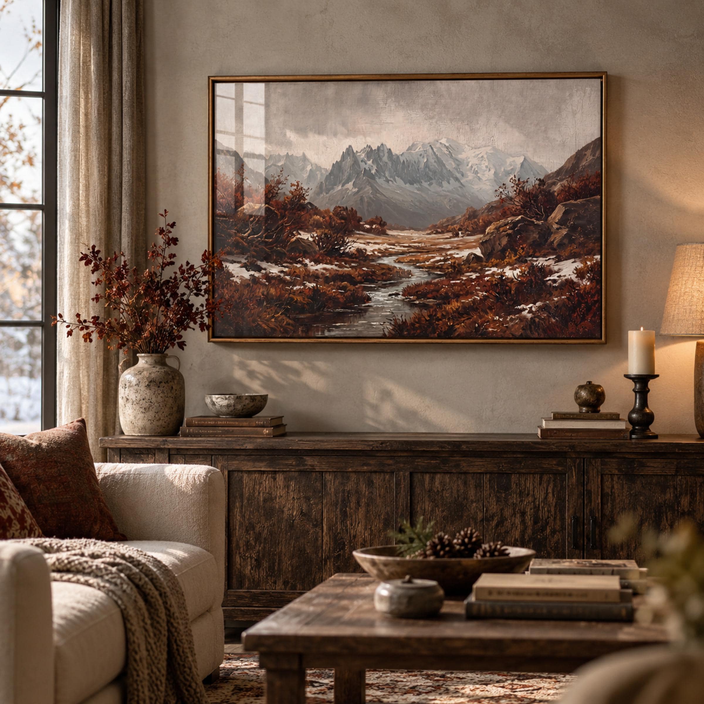 Dark River below the Winter Peaks — image 3