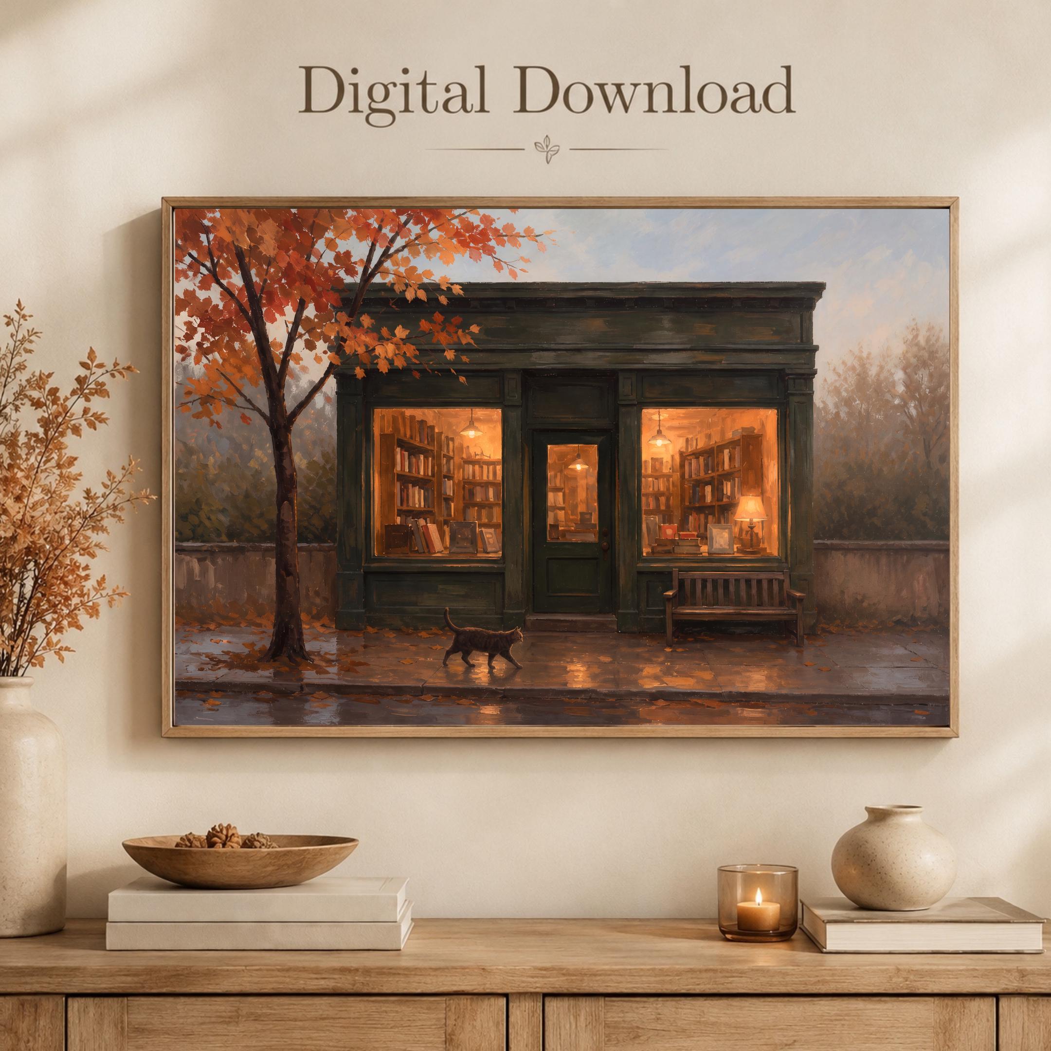 Fall Bookstore Wall Art | Cozy Autumn Bookshop Print | Printable Digital Download — image 5