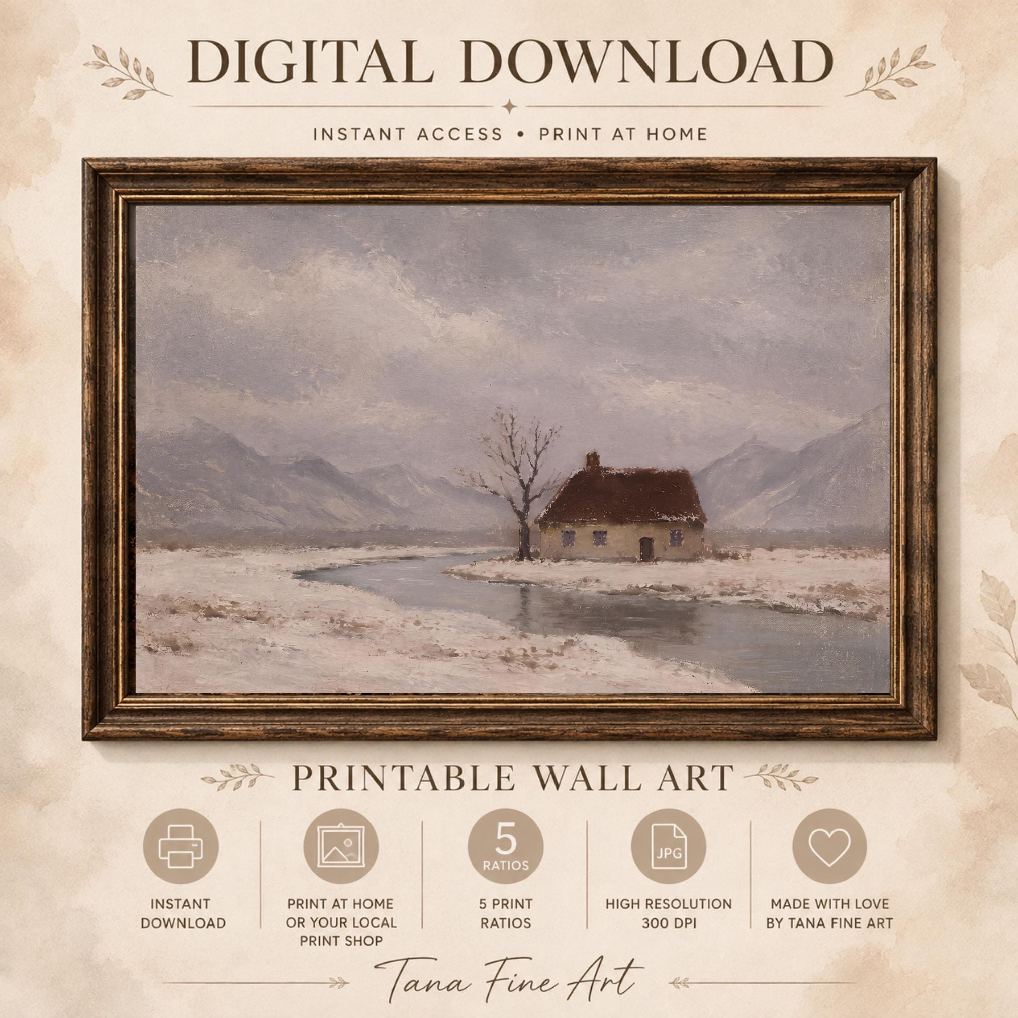 Solitary Cottage beside the Winter River — image 6