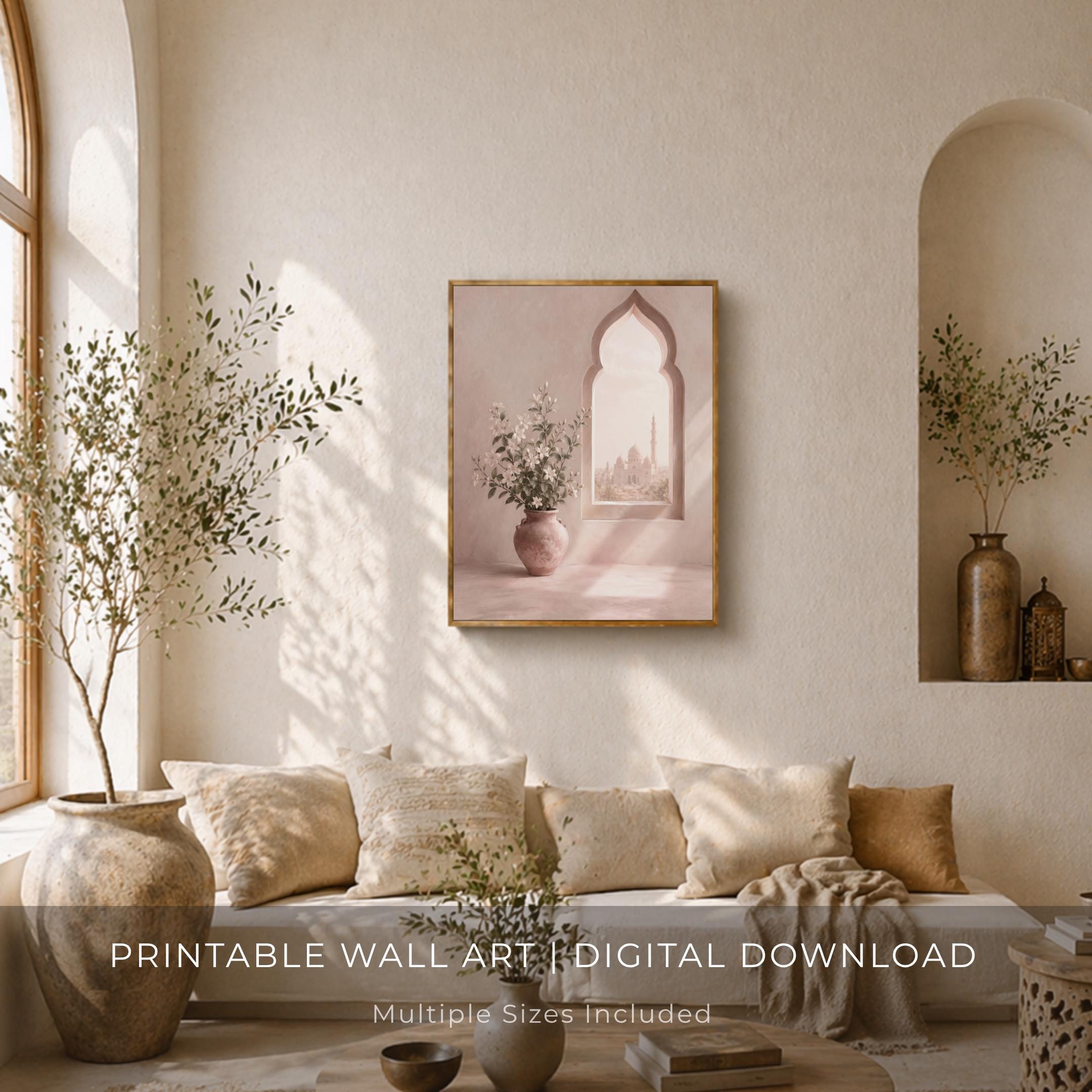 White Blossoms beside the Arch Window — image 2