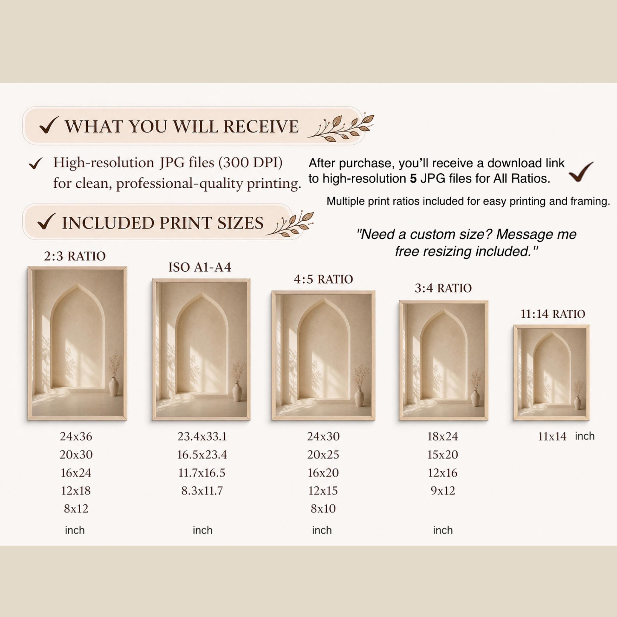 Minimal Mihrab Wall Art, Beige Islamic Prayer Room Print, Muslim Home Decor (Digital Download) — image 8