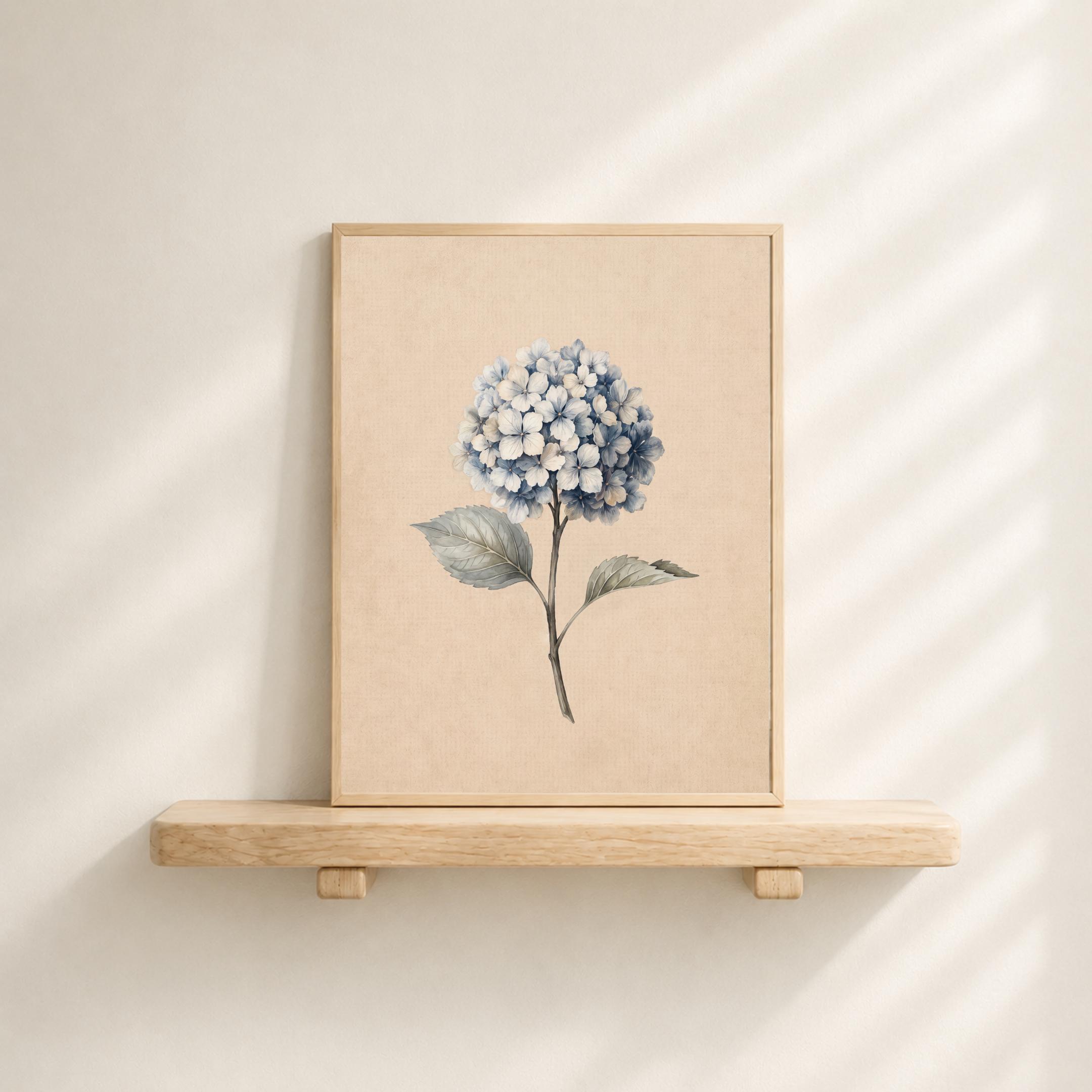 Vintage Hydrangea Botanical Printable Wall Art Set, Blue Purple Floral Cottage Decor Digital Download — image 9