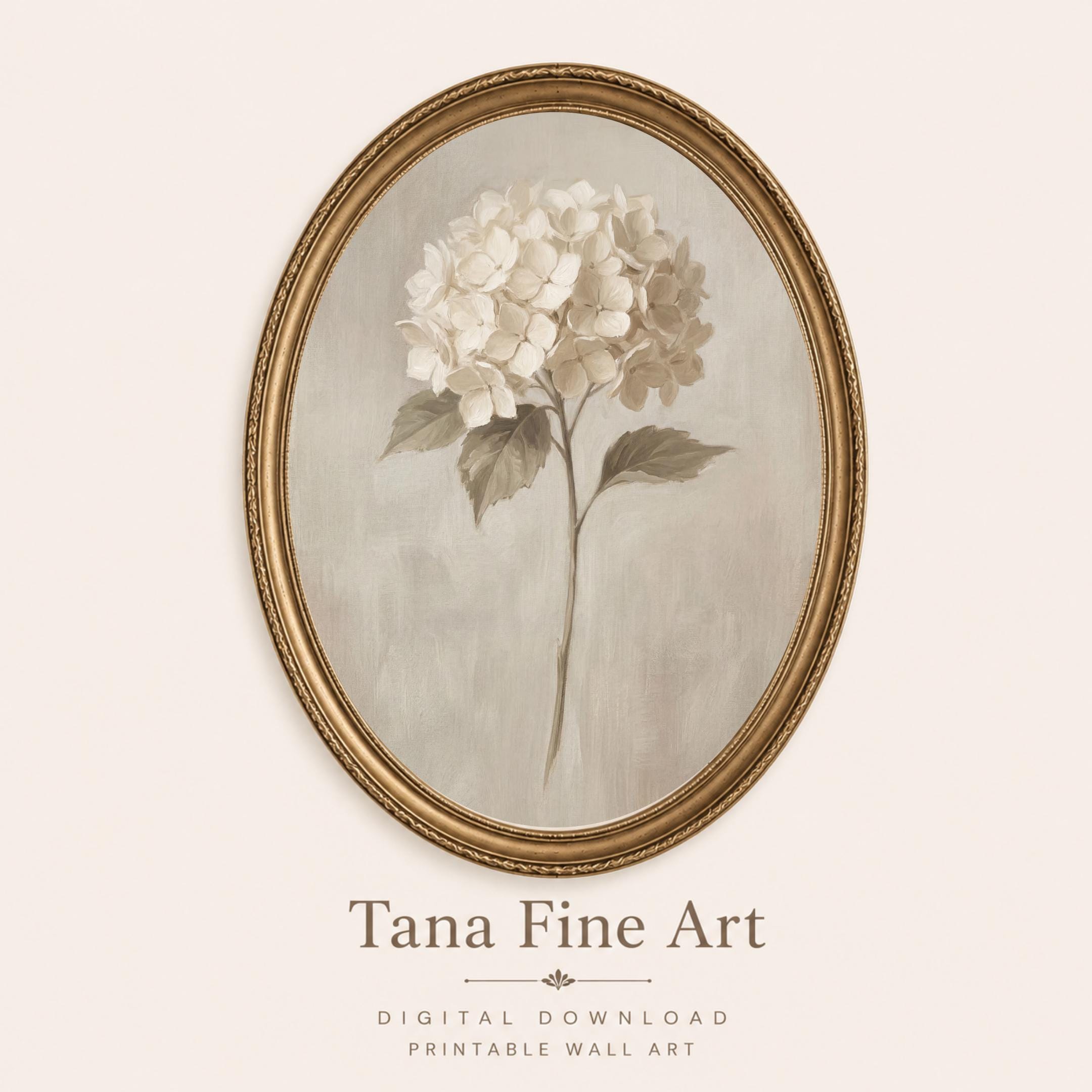 Vintage Hydrangea Botanical Wall Art Prints |  Farmhouse Floral Decor (Digital Download)