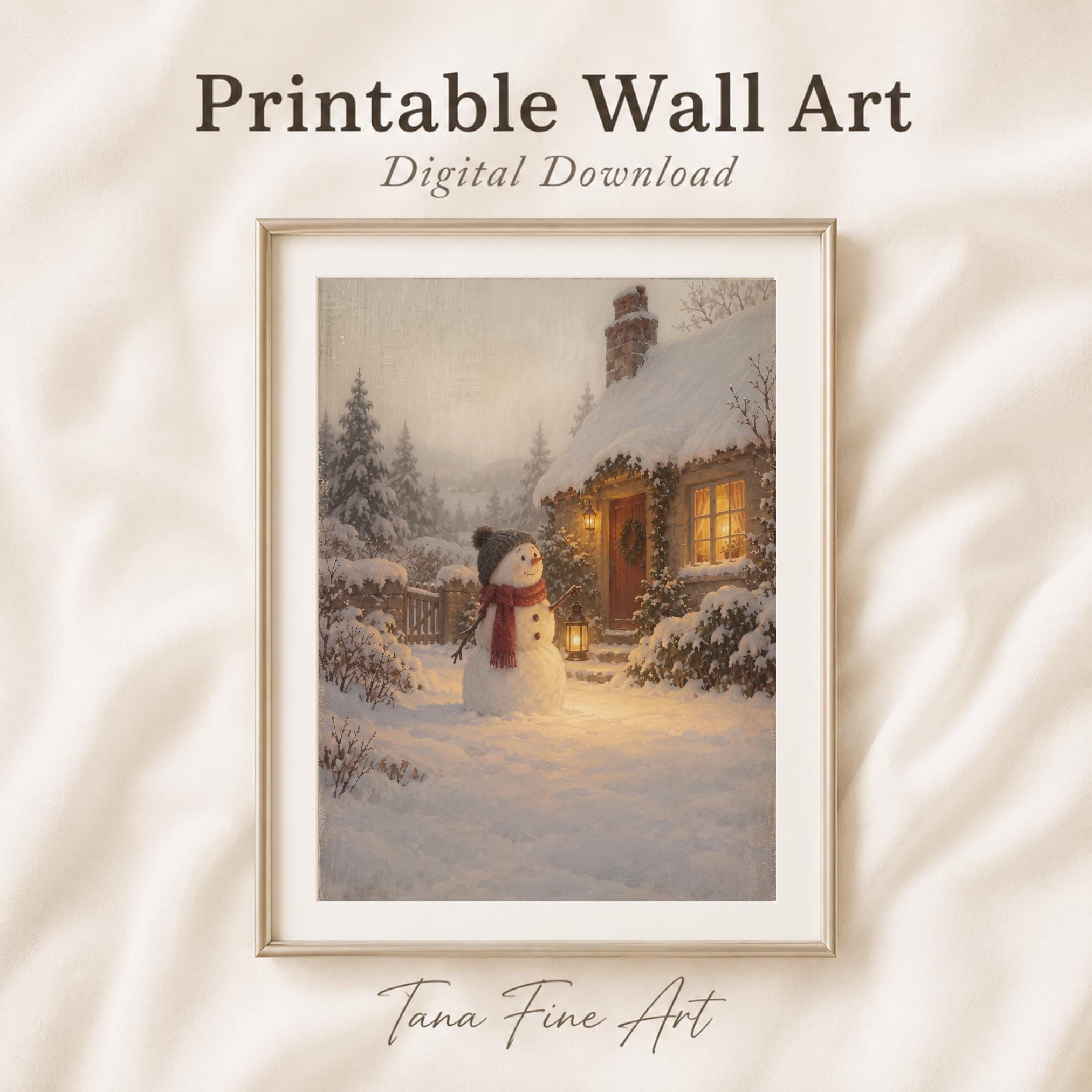 Snowman at the Cottage Door — image 8