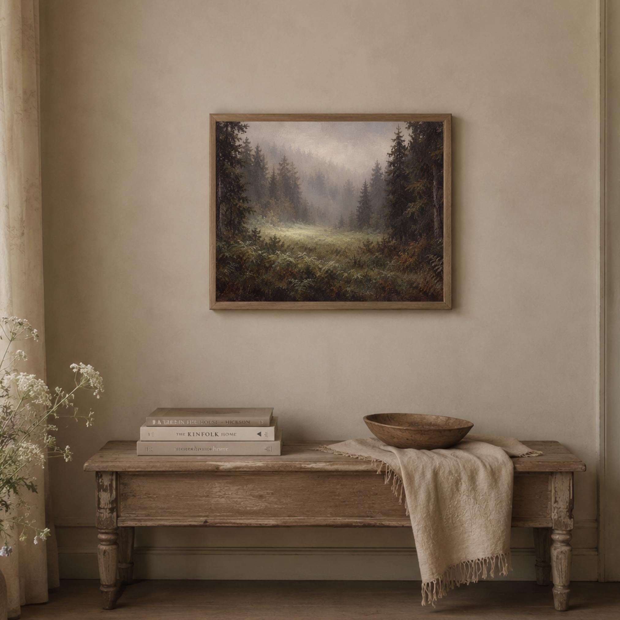 Misty Forest Printable Wall Art, Moody Evergreen Landscape, Rustic Cabin Decor Digital Download — image 6
