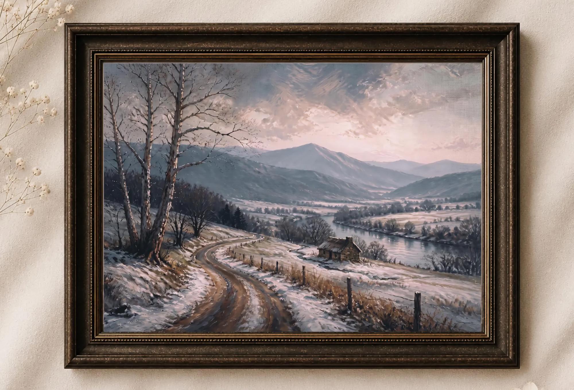 Winter Road above the River Valley — image 2