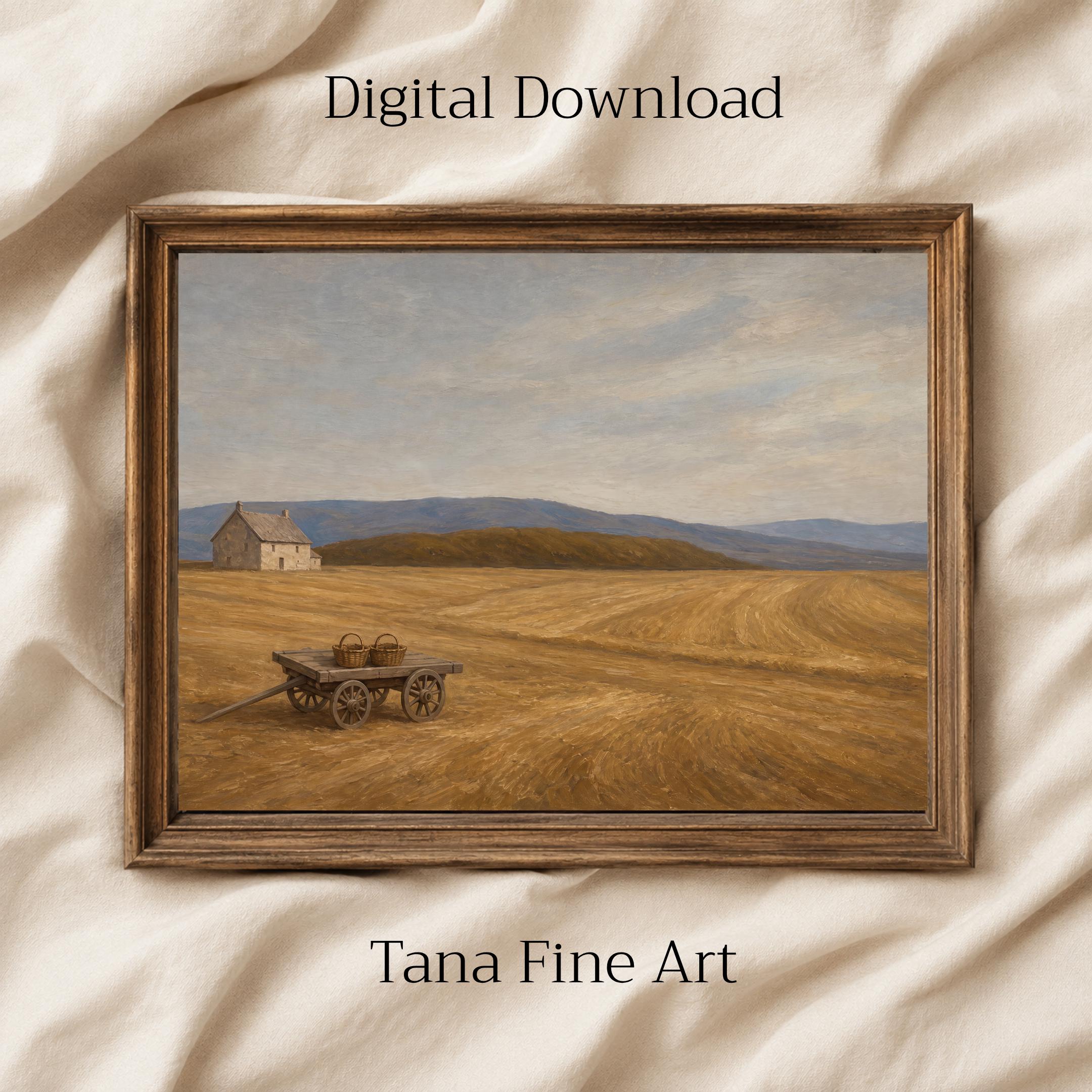 Fall Landscape Wall Art | Rustic Harvest Field Print | Farmhouse Printable Digital Download — image 5