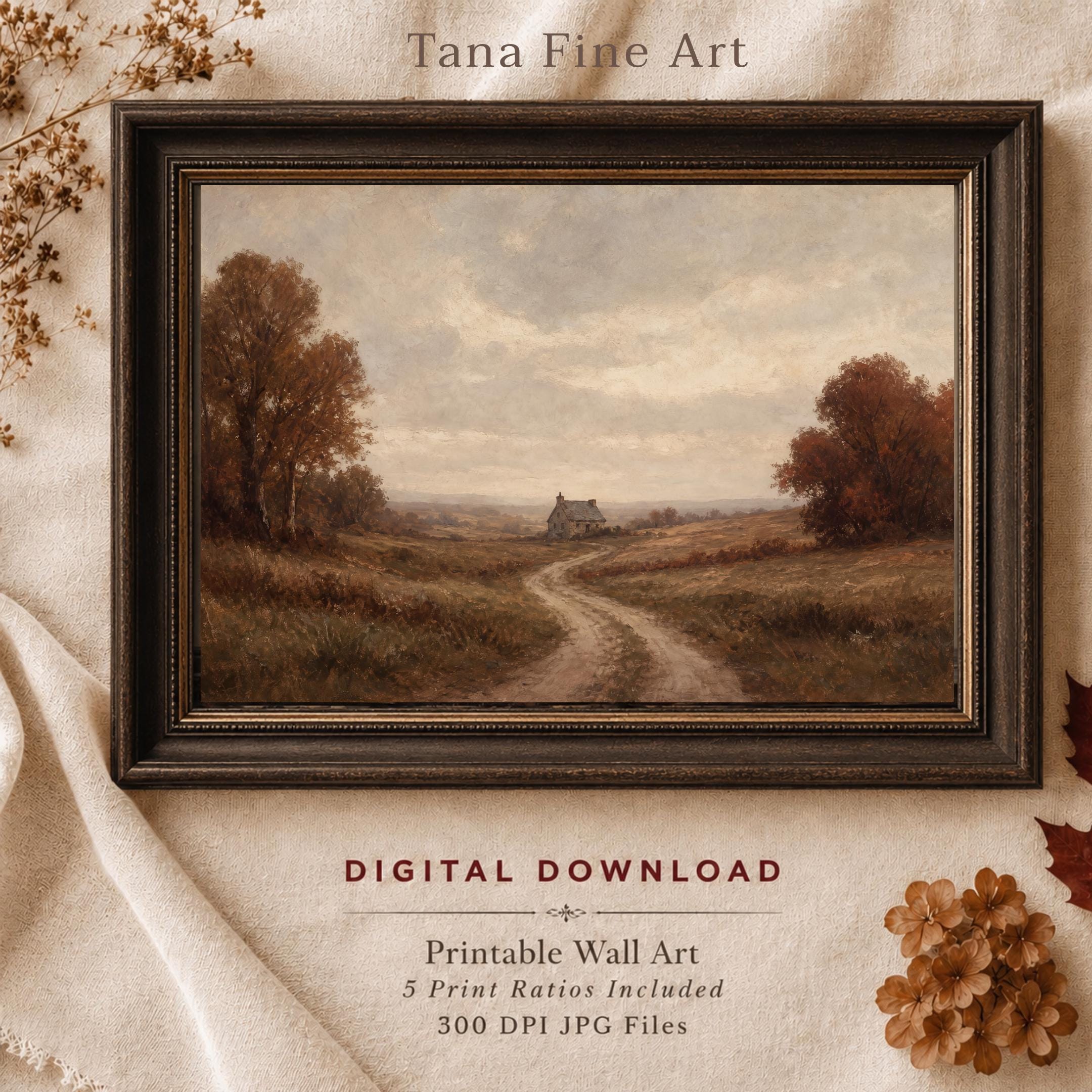 Fall Landscape Wall Art | Rustic Country Road Print | Autumn Printable Digital Download — image 4