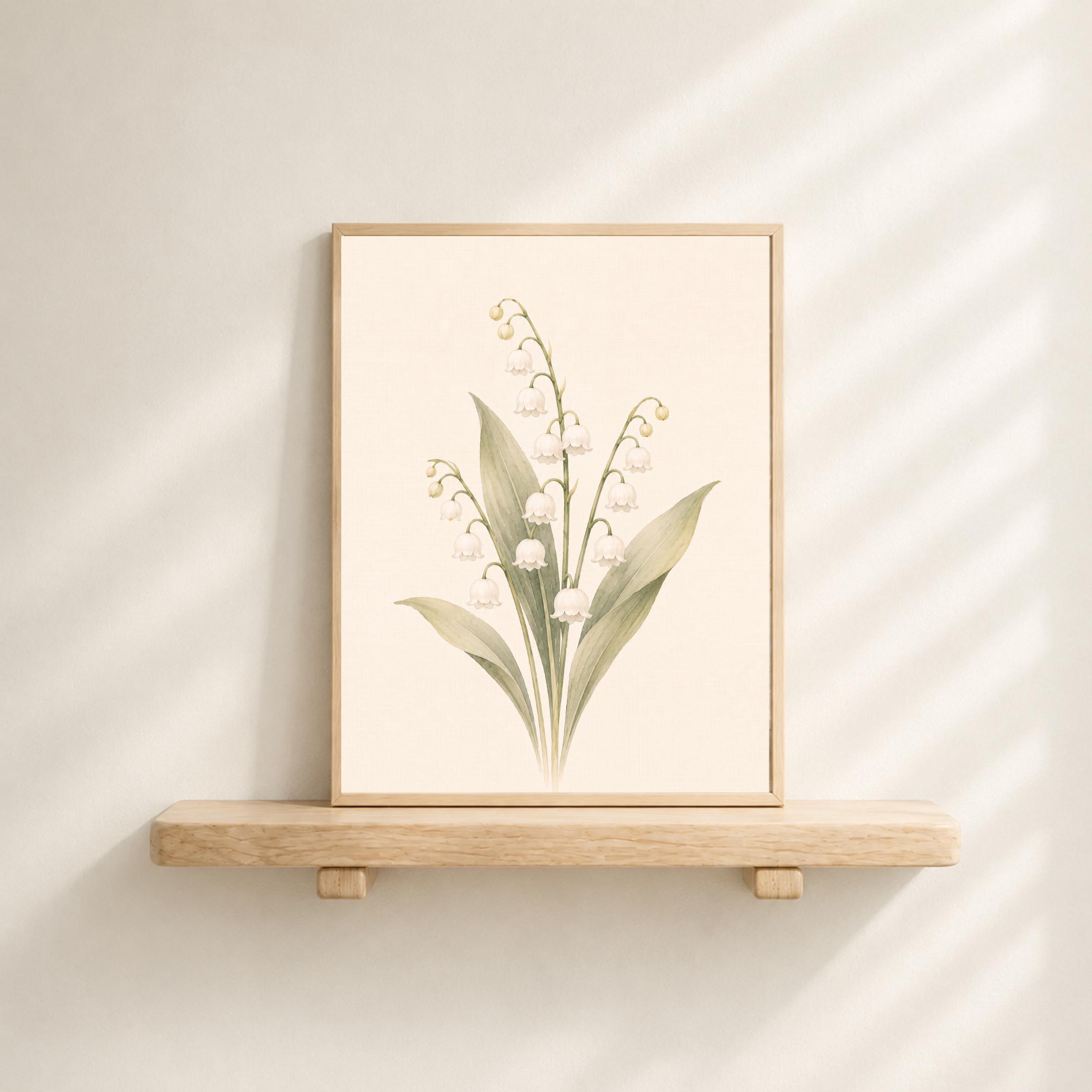 May Birth Flower Print | Lily of the Valley Wall Art | Botanical Gift Digital Download — image 4