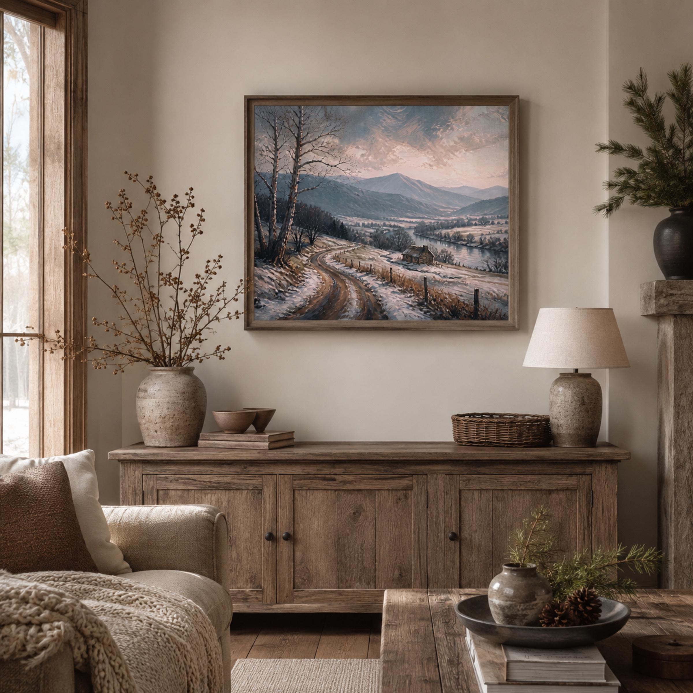 Winter Road above the River Valley — image 3