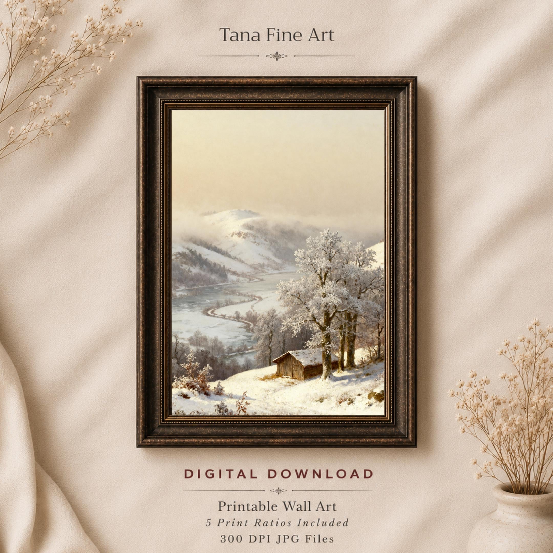 Cabin in the Golden Winter Valley
