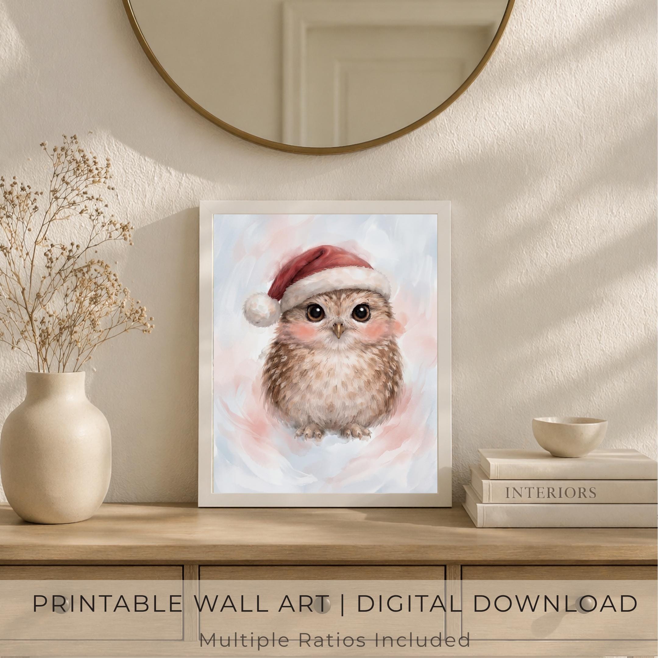 Little Christmas Owl in a Santa Hat — image 5