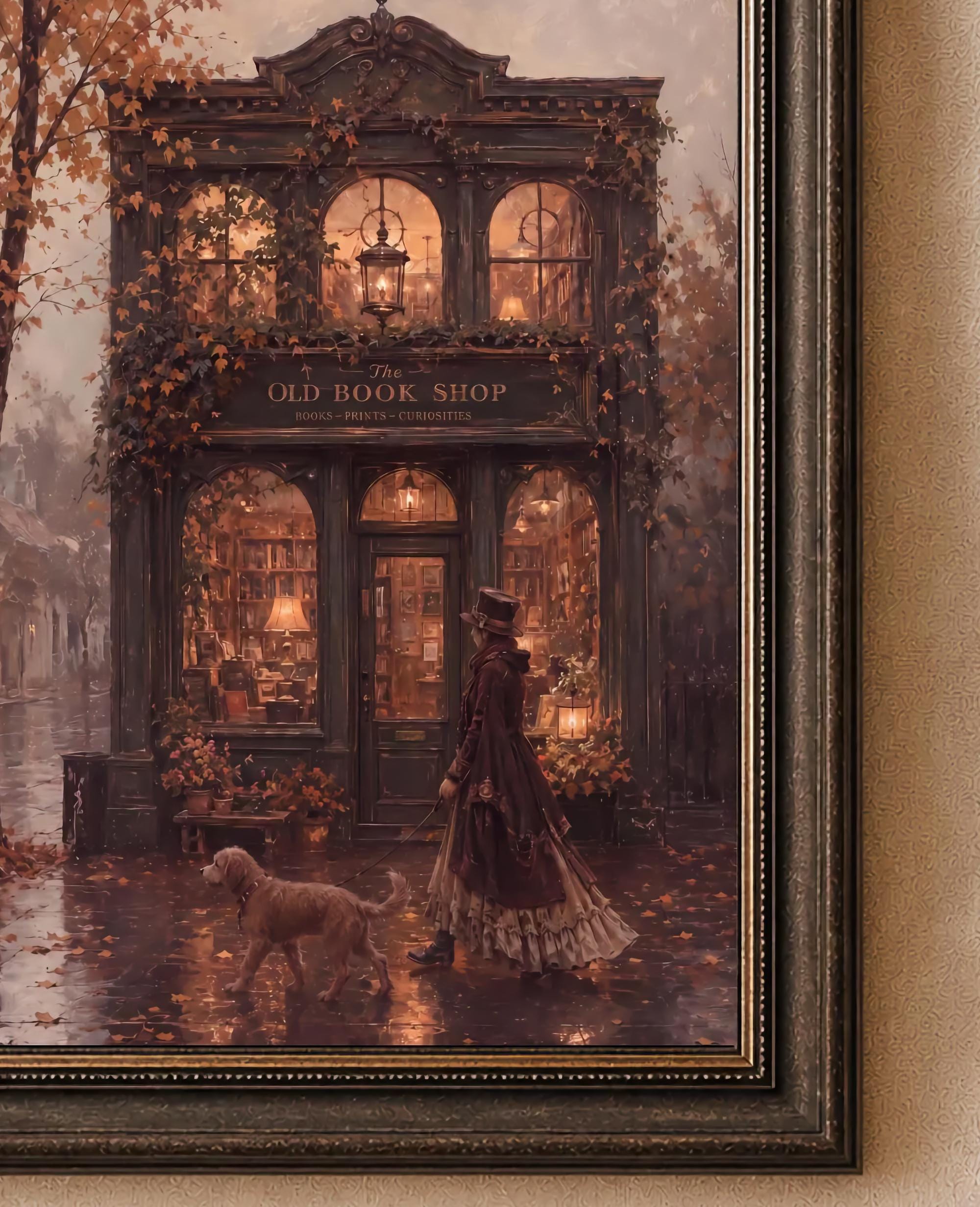 Autumn Bookshop Wall Art | Cozy Book Store Print | Vintage Fall Printable Digital Download — image 2